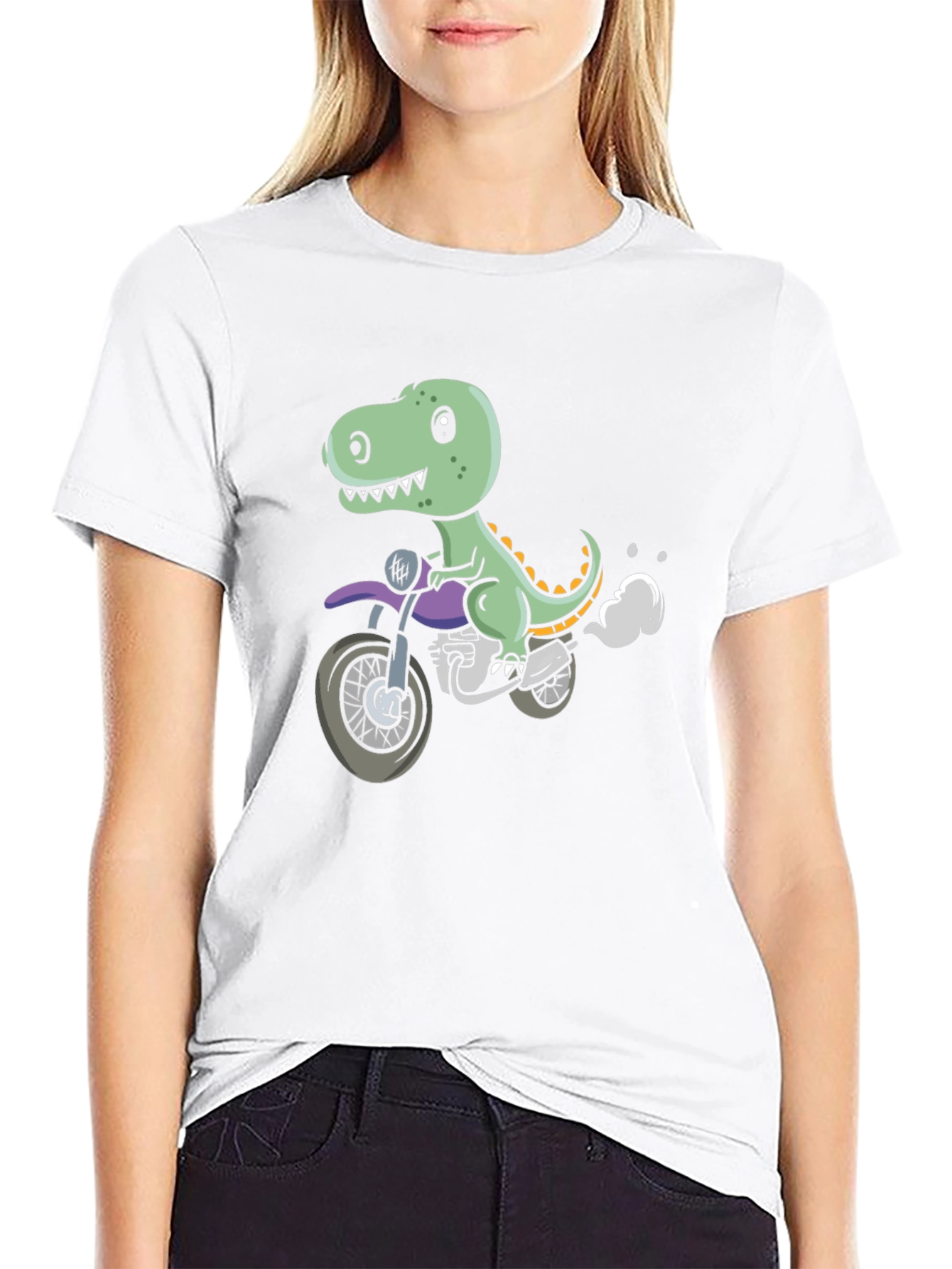 Dino Rider T-Shirt - Cool Motorcycle Graphic Tee