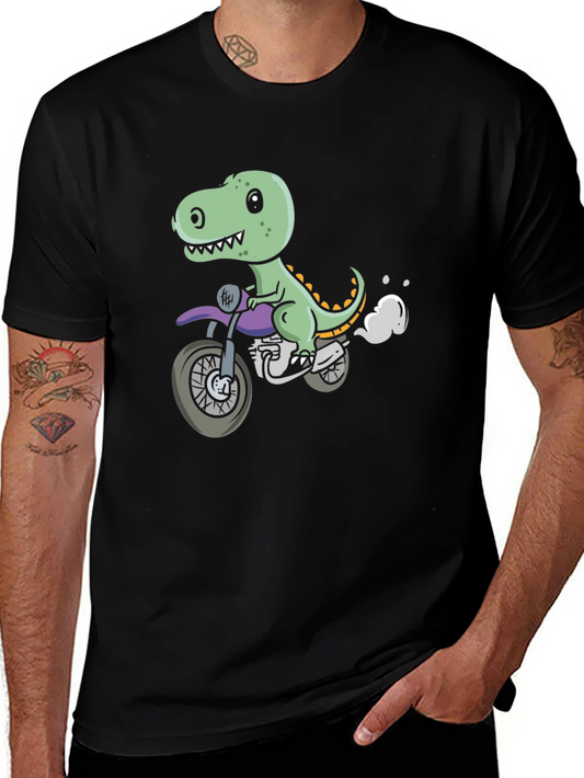 Dino Rider T-Shirt - Cool Motorcycle Graphic Tee