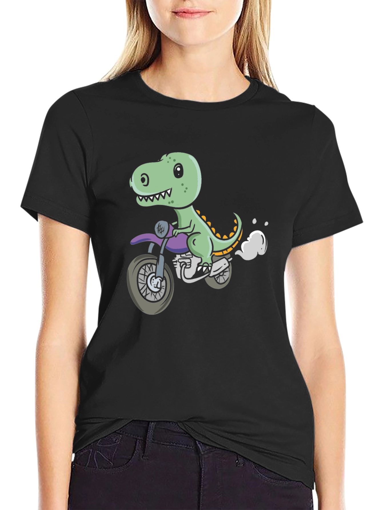 Dino Rider T-Shirt - Cool Motorcycle Graphic Tee