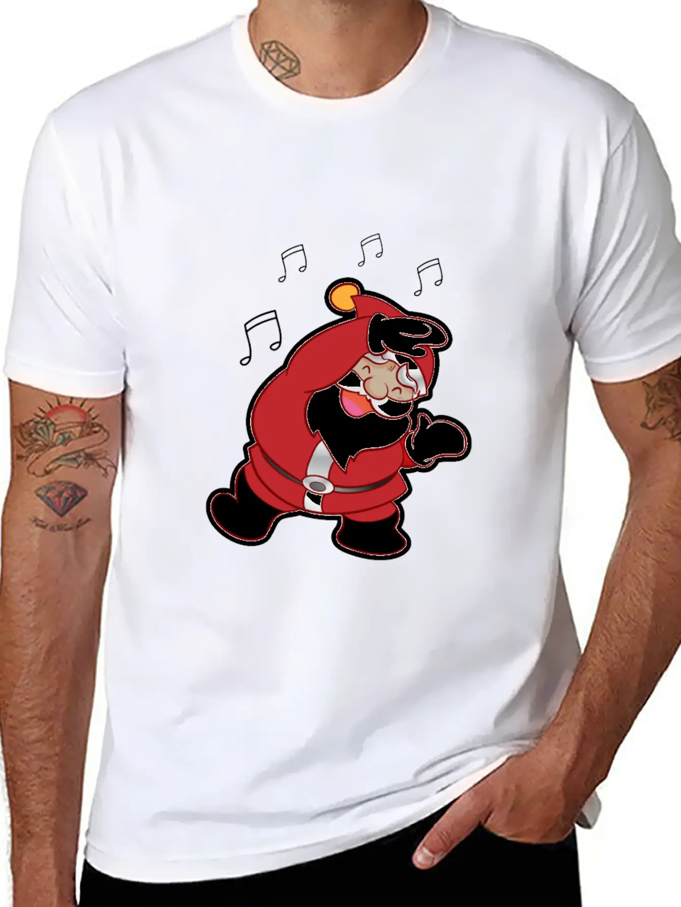 XMAS Santa Claus Christmas Dancing Santa Melody Comfortable Minimalist Graphic Tee – Summer Style Essential