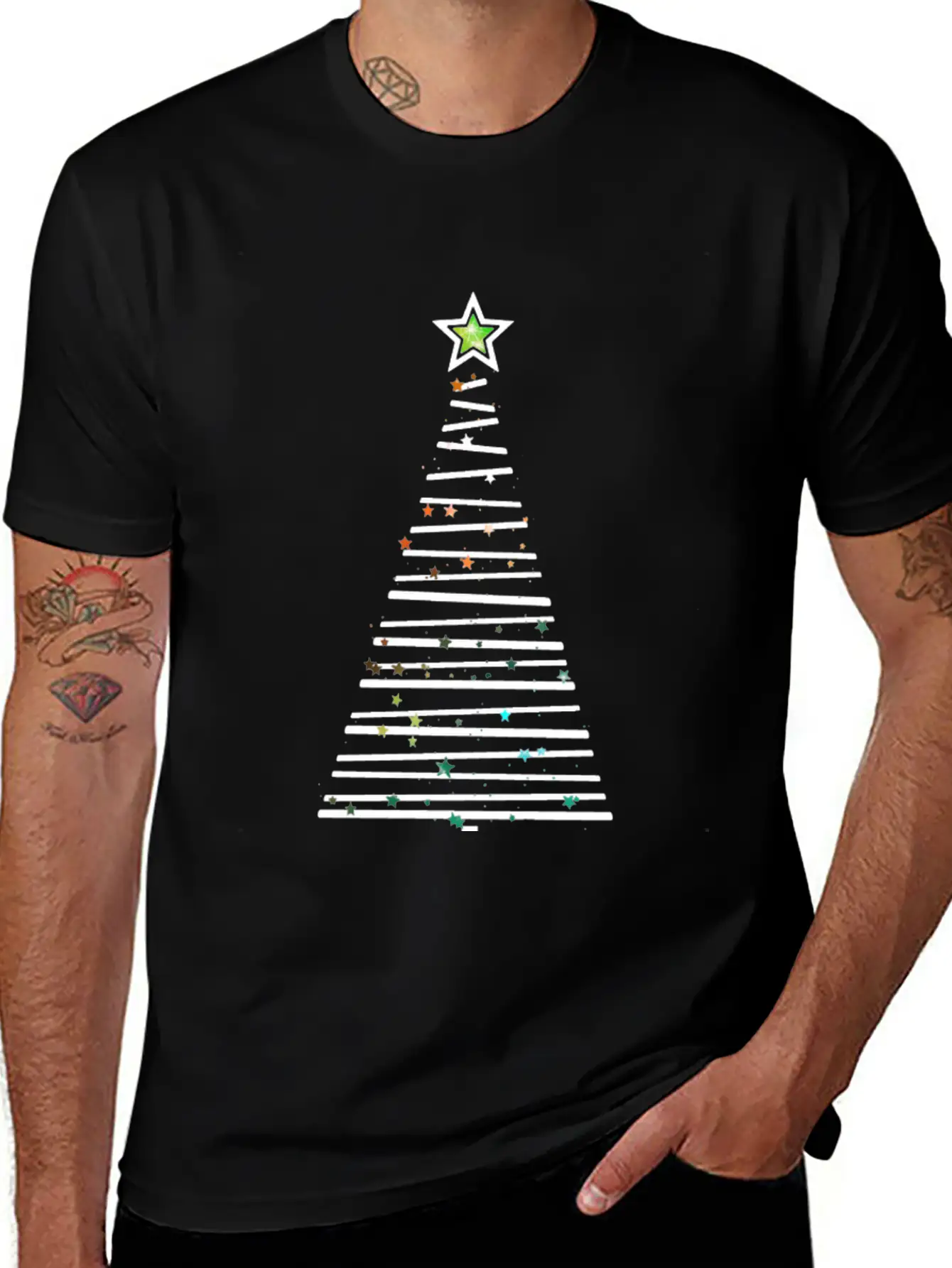 Xmas Tree Unisex Short Sleeve Soft Cotton T-Shirt – Casual Everyday Wear