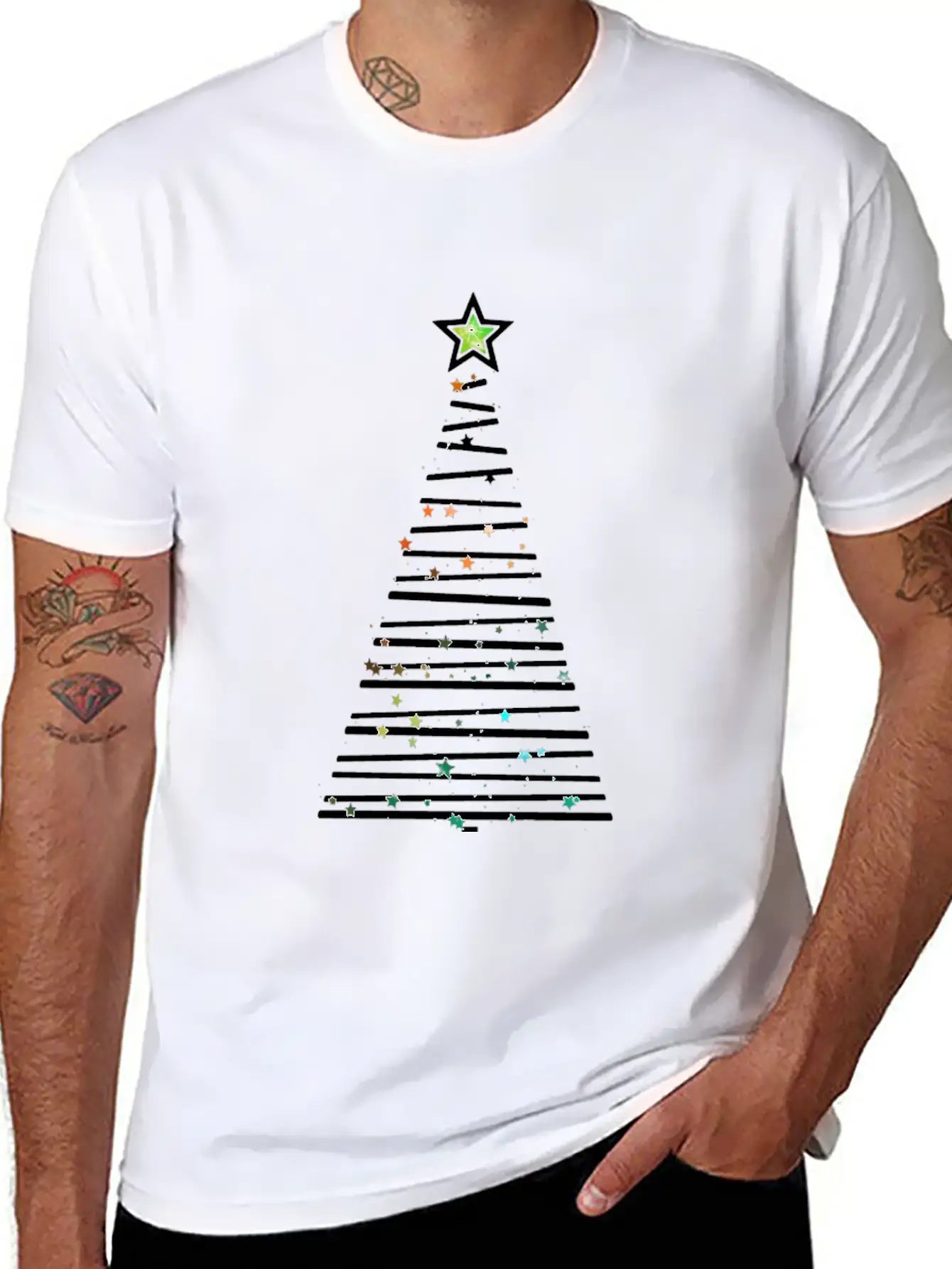Xmas Tree Unisex Short Sleeve Soft Cotton T-Shirt – Casual Everyday Wear