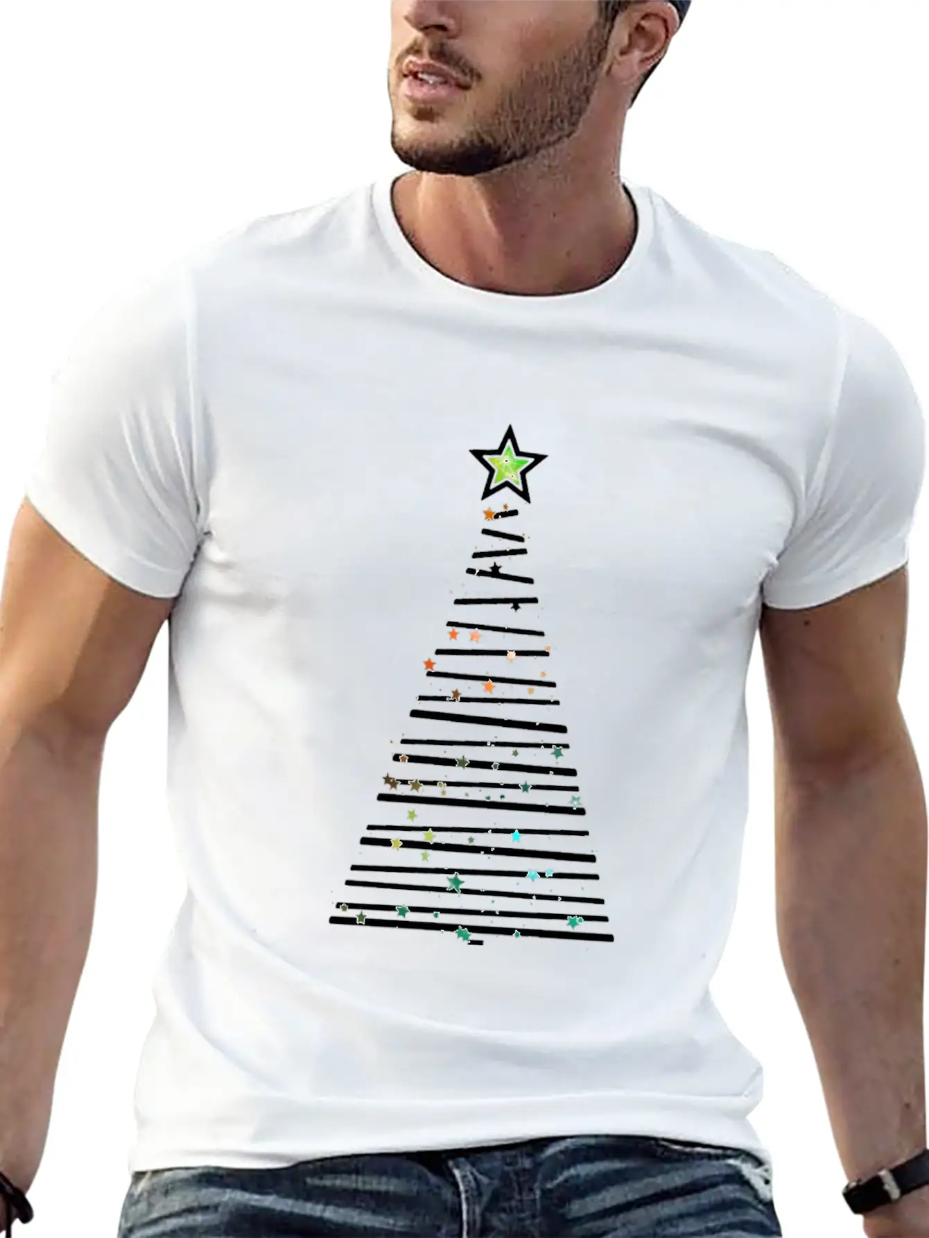 Xmas Tree Unisex Short Sleeve Soft Cotton T-Shirt – Casual Everyday Wear