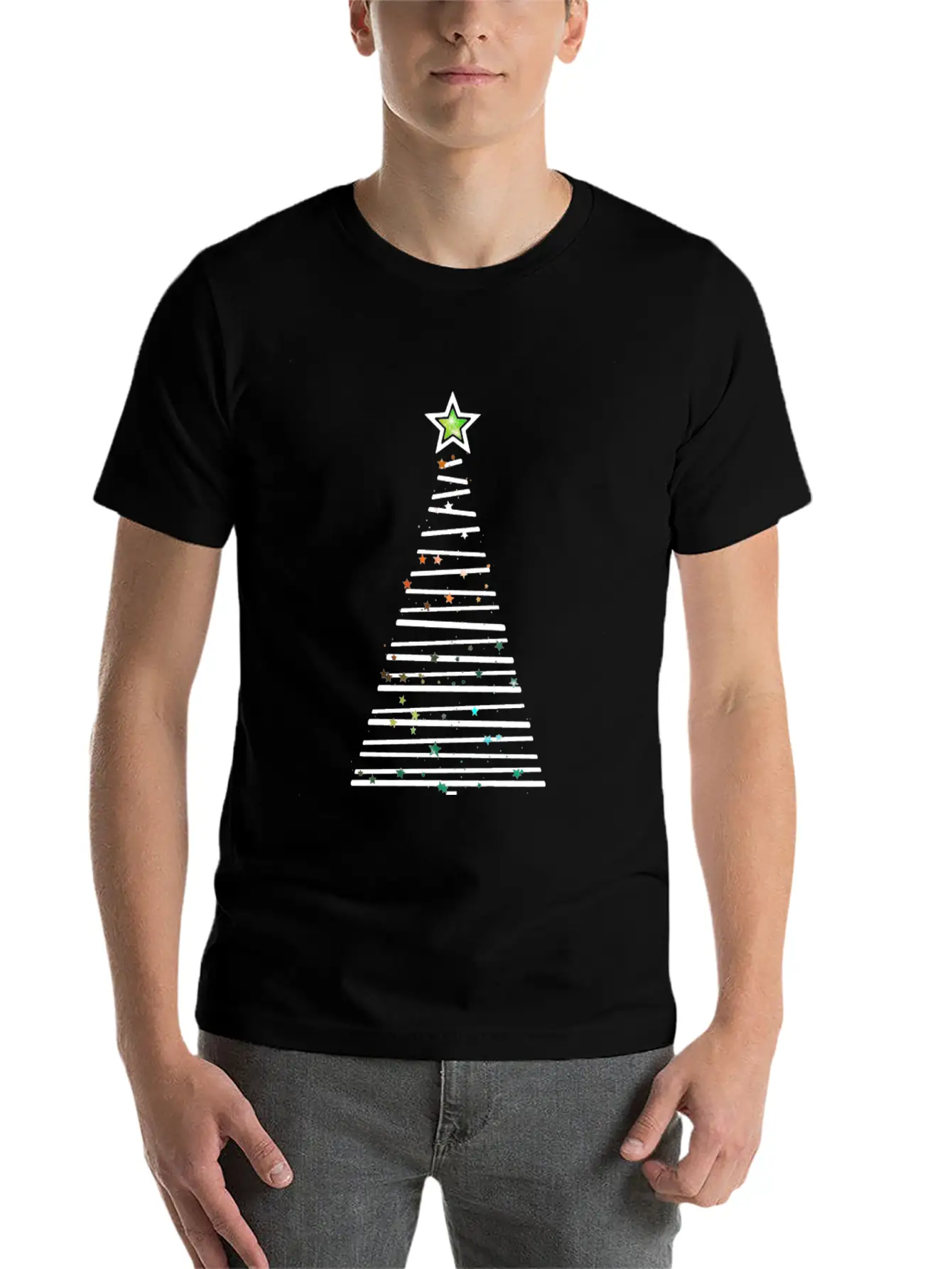 Xmas Tree Unisex Short Sleeve Soft Cotton T-Shirt – Casual Everyday Wear