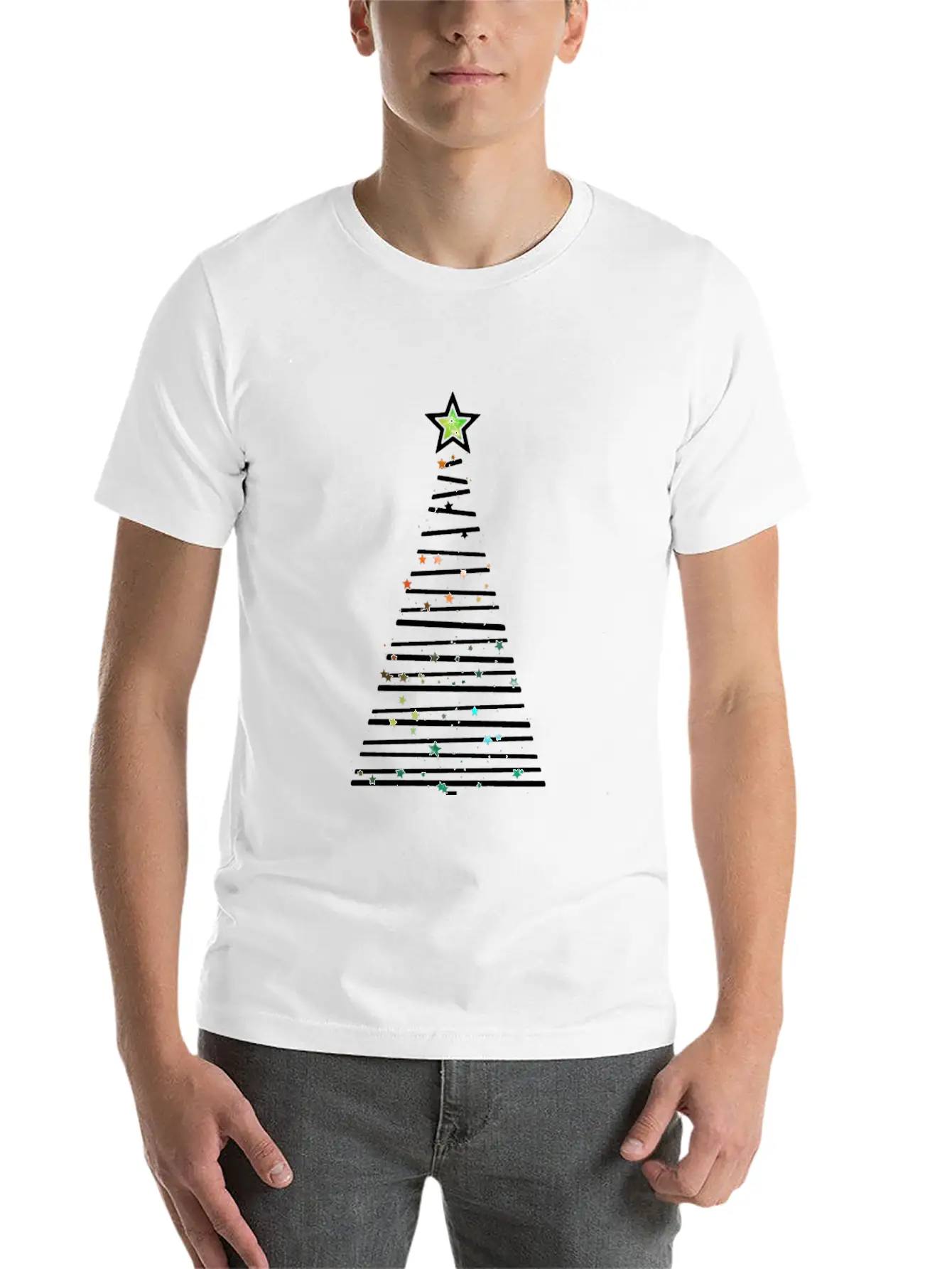 Xmas Tree Unisex Short Sleeve Soft Cotton T-Shirt – Casual Everyday Wear