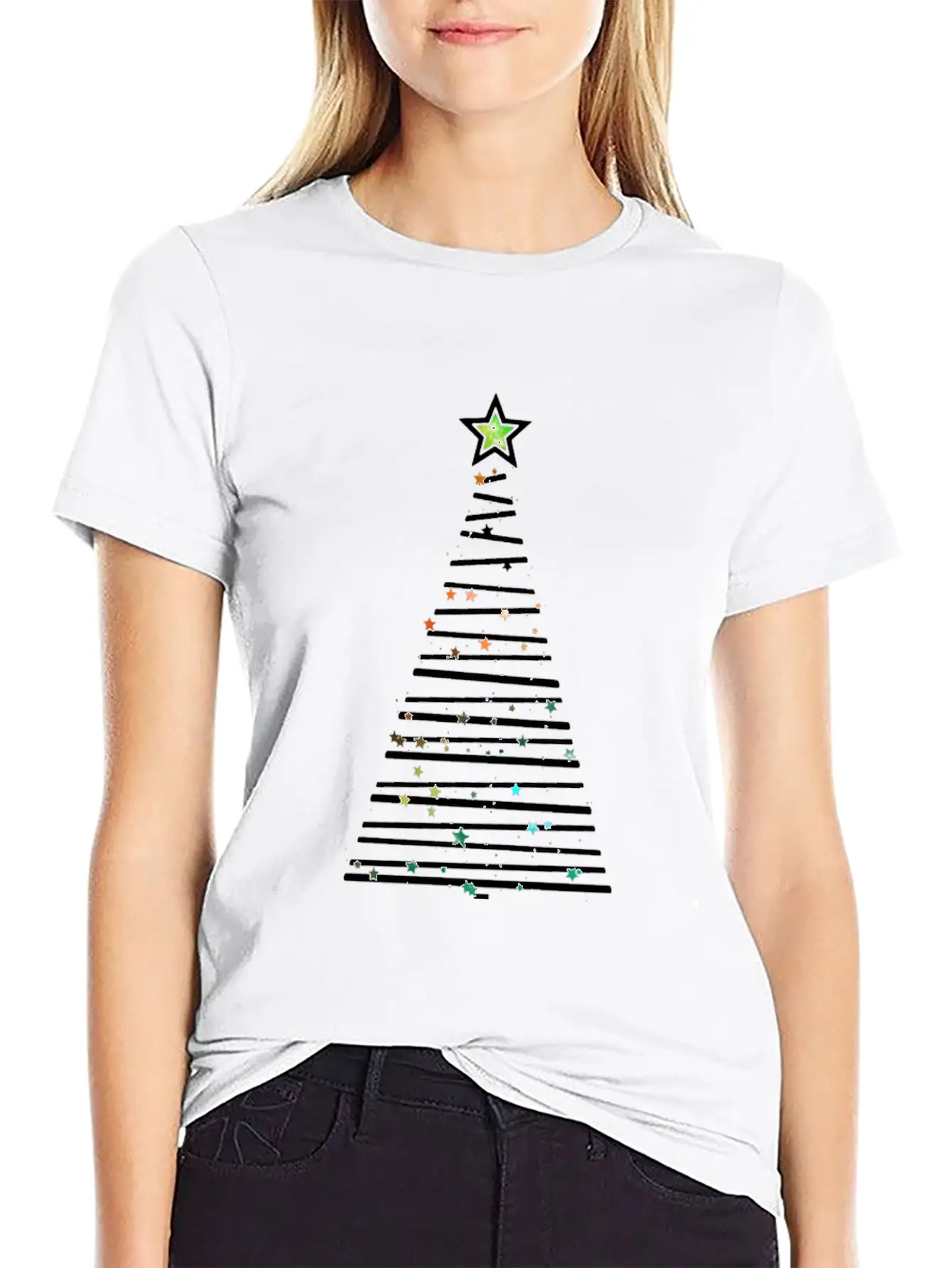 Xmas Tree Unisex Short Sleeve Soft Cotton T-Shirt – Casual Everyday Wear