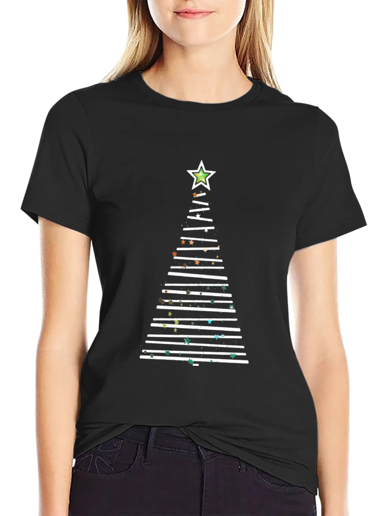 Xmas Tree Unisex Short Sleeve Soft Cotton T-Shirt – Casual Everyday Wear