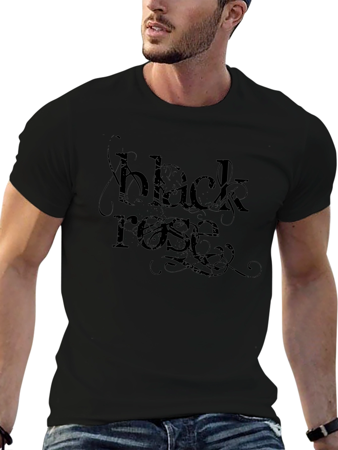 Black Rose Graphic T-Shirt - Stylish Dark Design