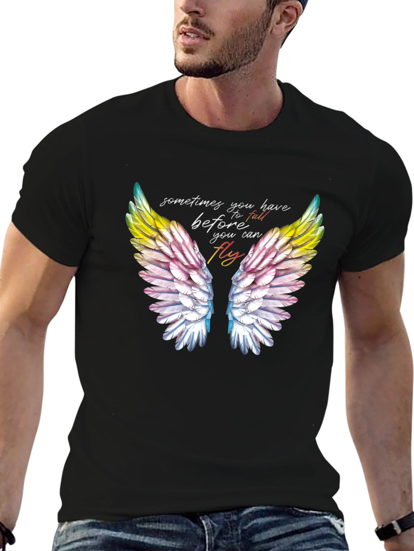 Wings Graphic Tee - Fall Before You Fly