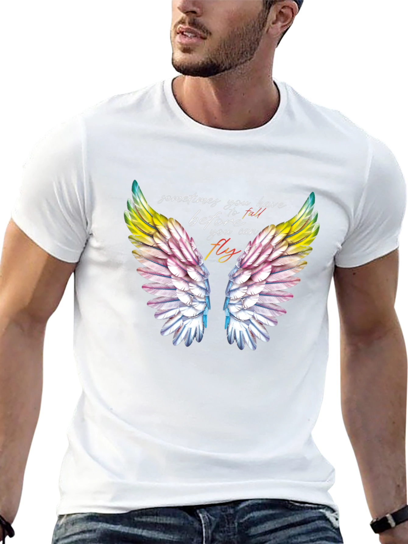 Wings Graphic Tee - Fall Before You Fly