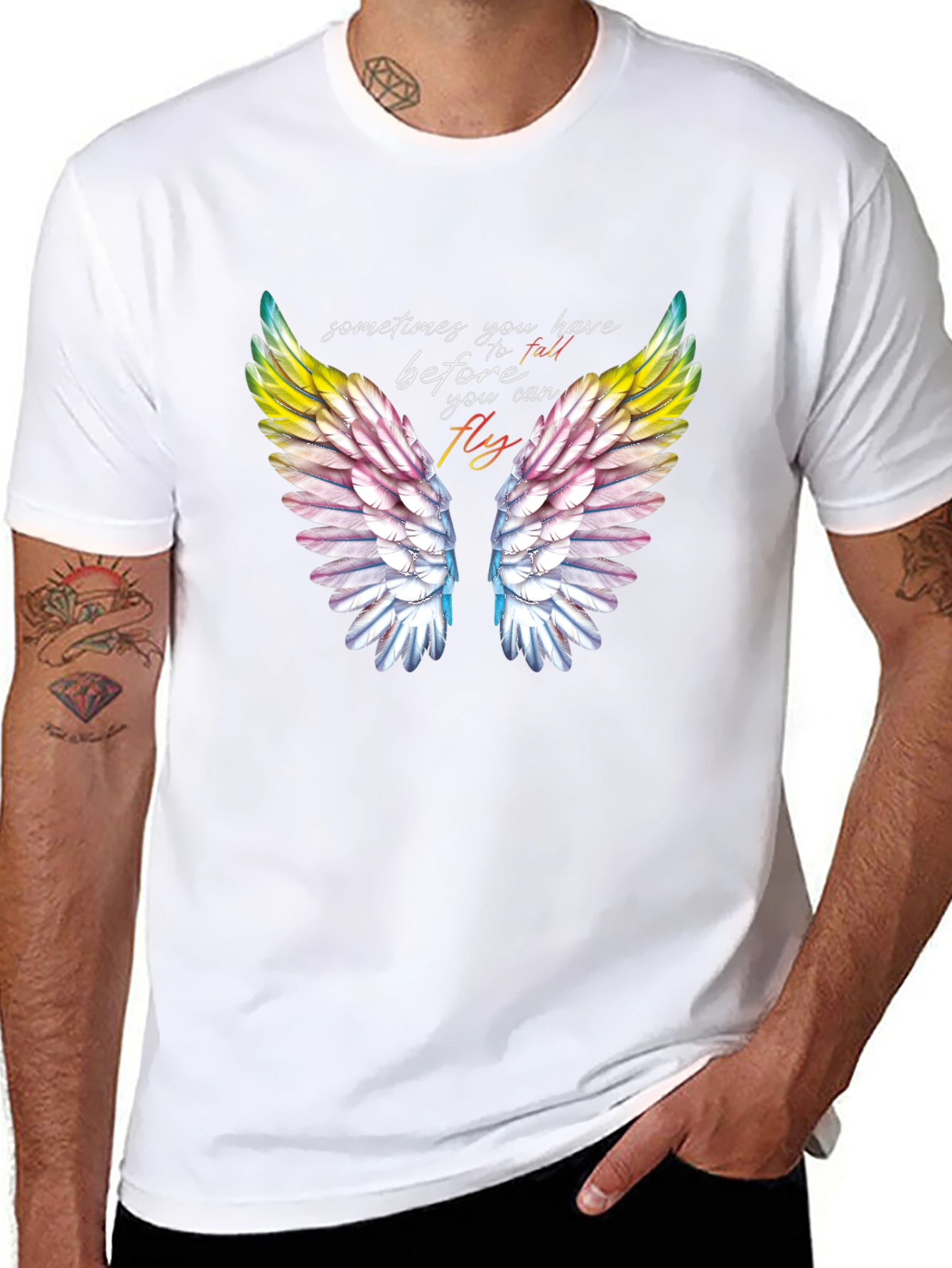 Wings Graphic Tee - Fall Before You Fly