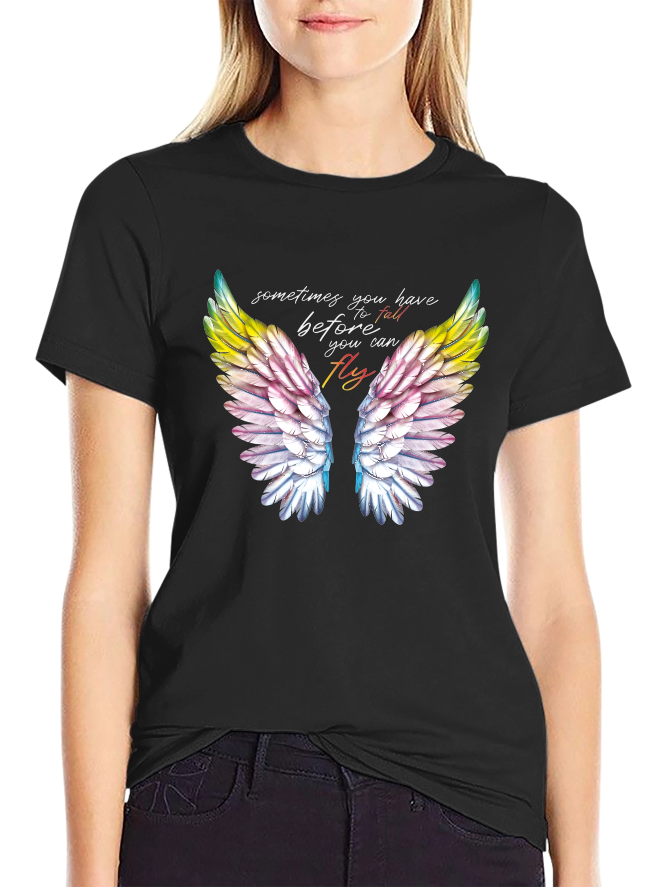 Wings Graphic Tee - Fall Before You Fly