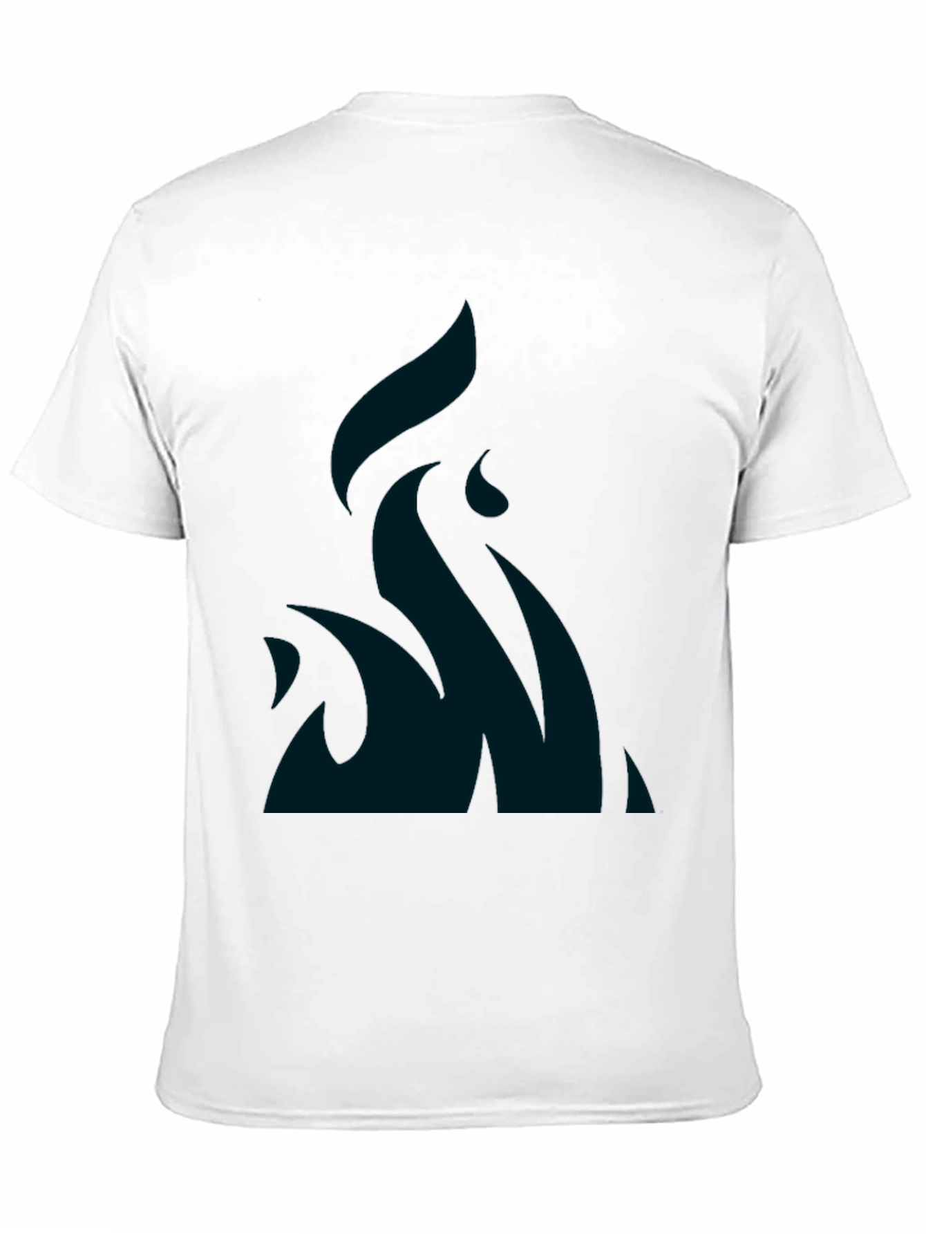 Black T-Shirt with Flame Design