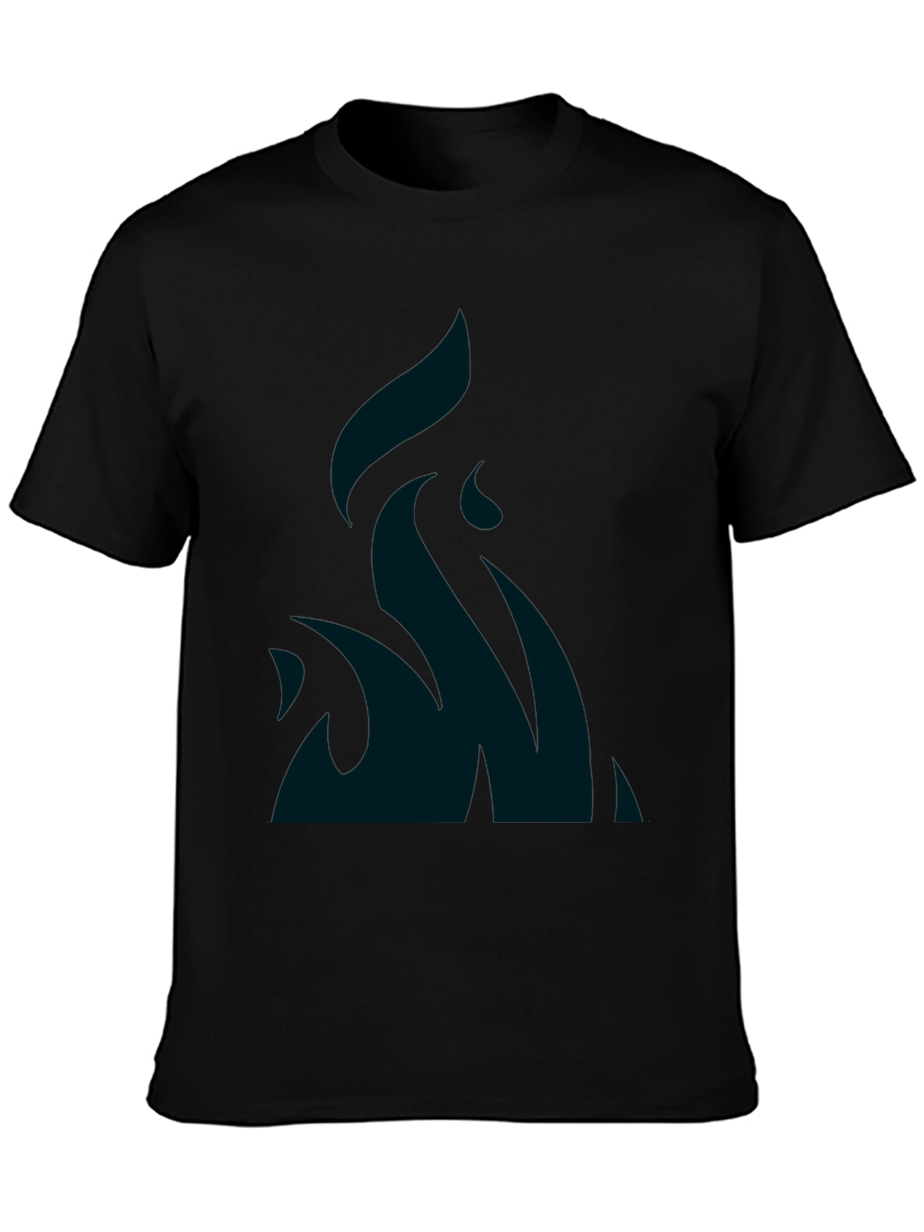 Black T-Shirt with Flame Design