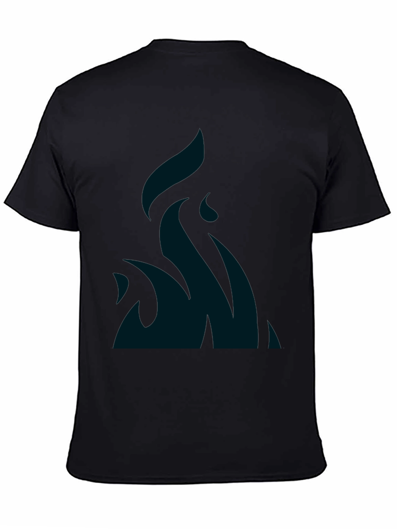 Black T-Shirt with Flame Design