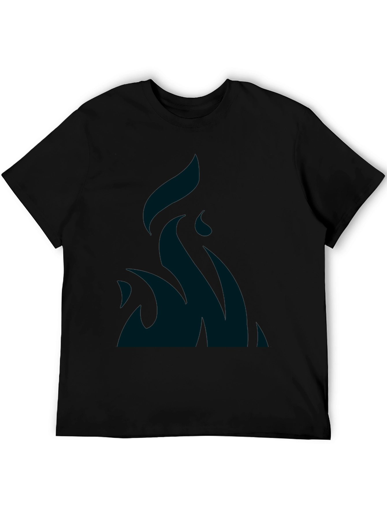 Black T-Shirt with Flame Design