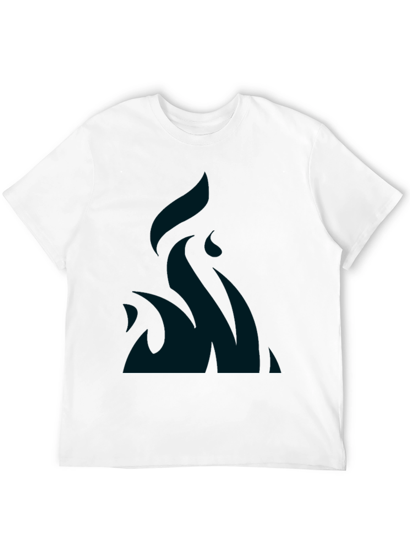 Black T-Shirt with Flame Design