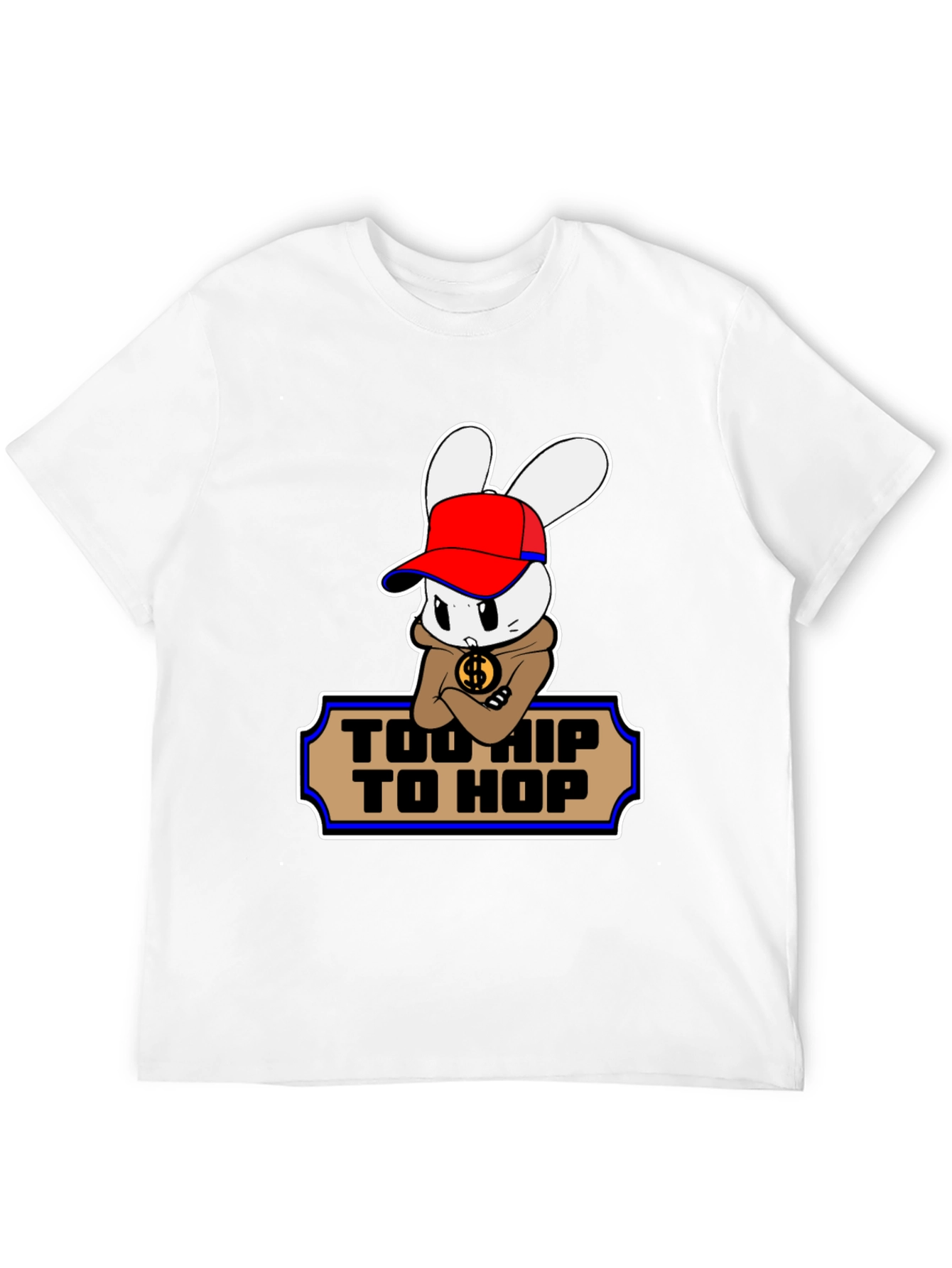 Too Hip To Hop Cartoon Bunny T-Shirt