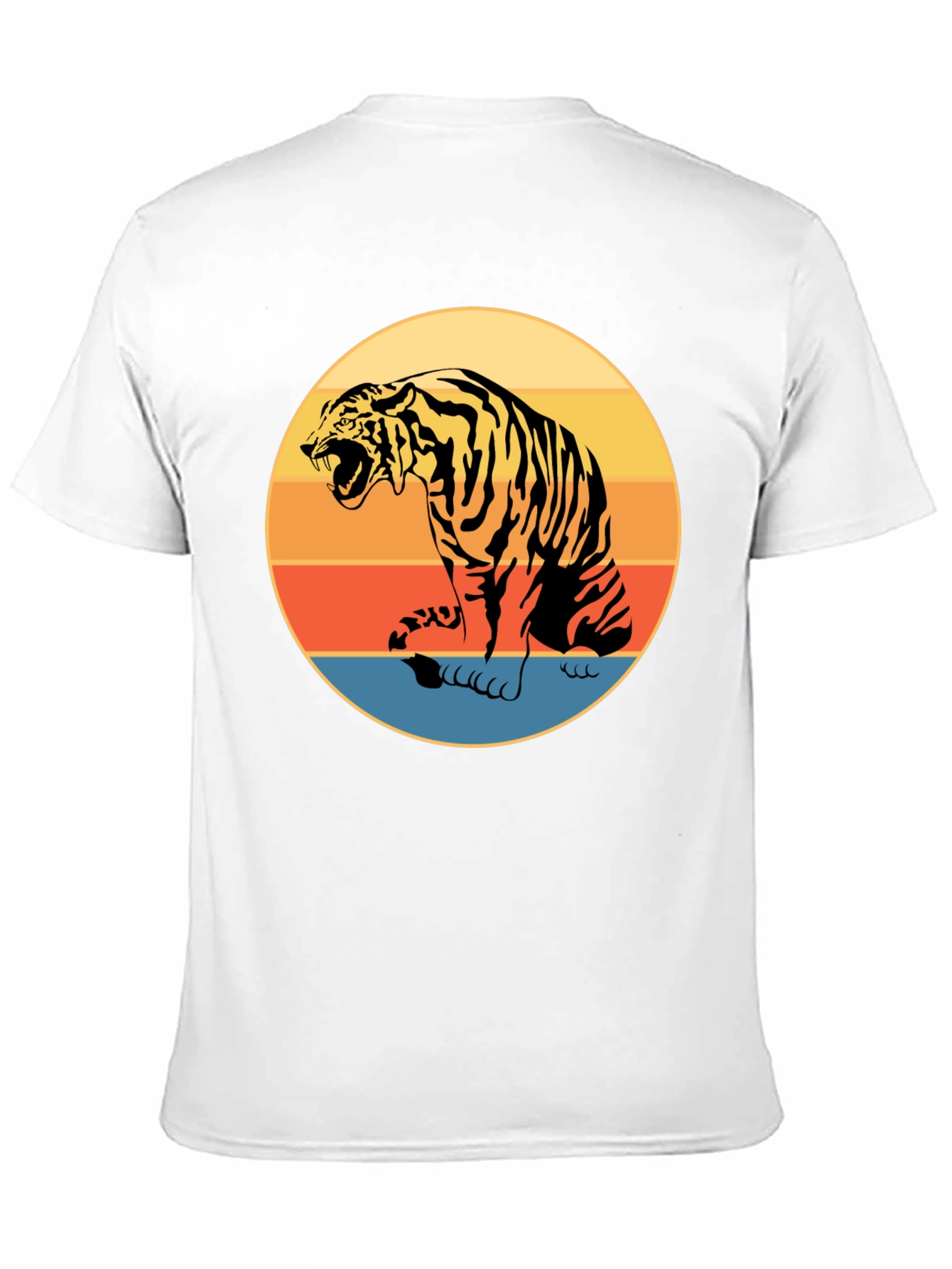Retro Tiger Graphic Tee - Black Cotton Comfort