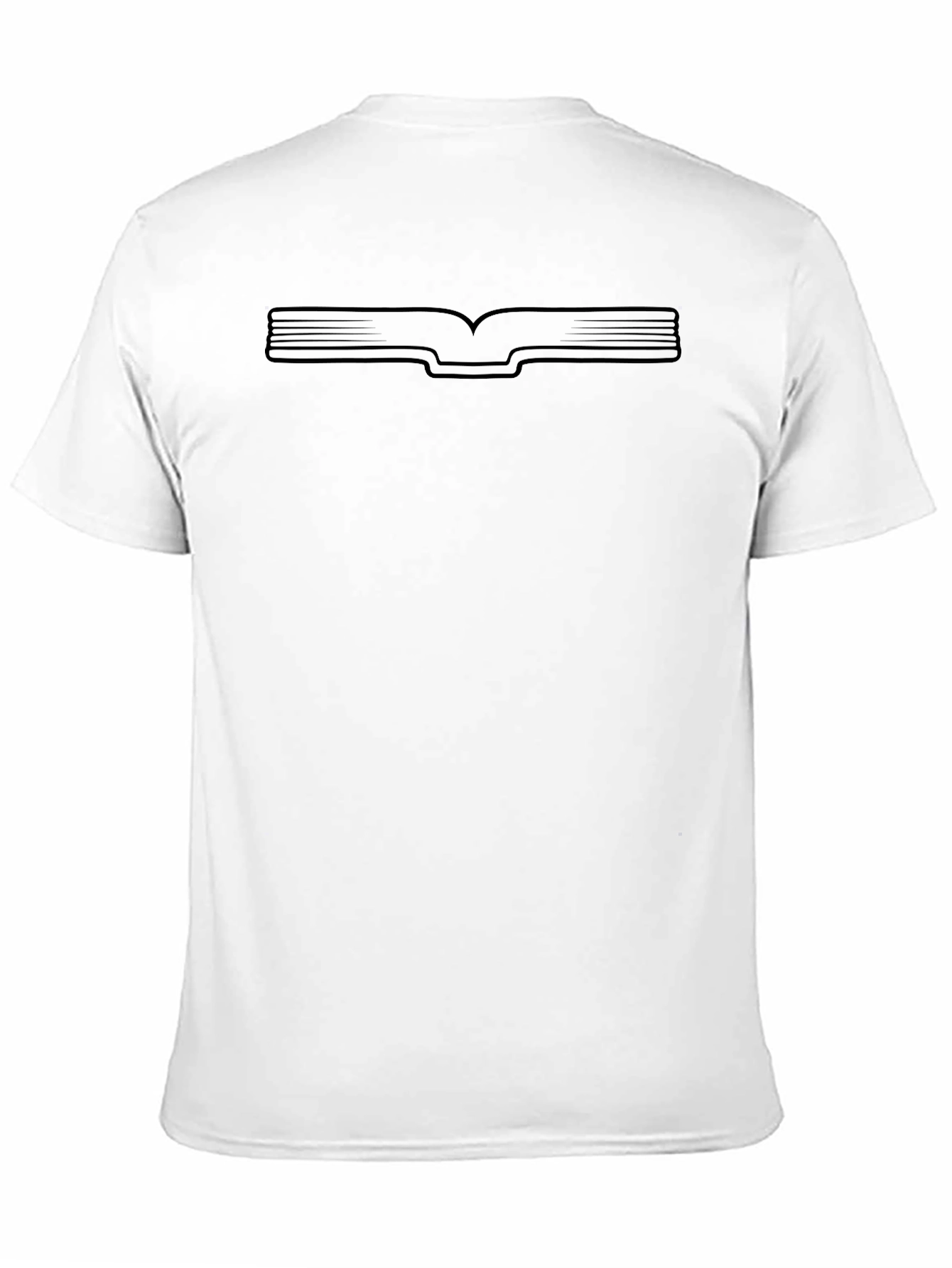 Minimalist Book Outline Black T-Shirt