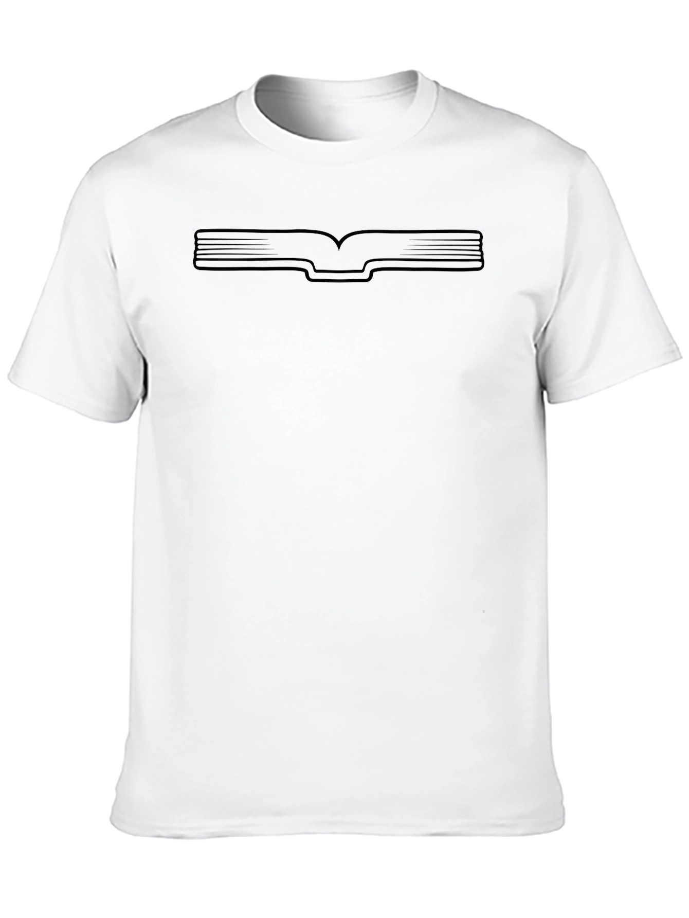 Minimalist Book Outline Black T-Shirt