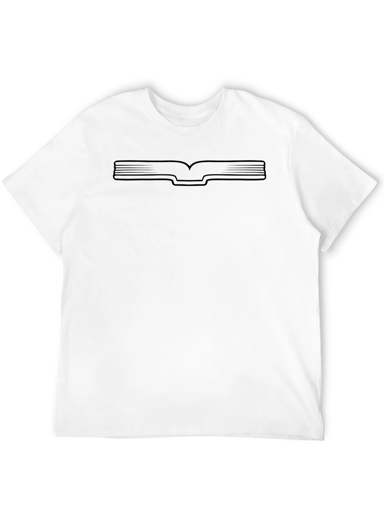 Minimalist Book Outline Black T-Shirt