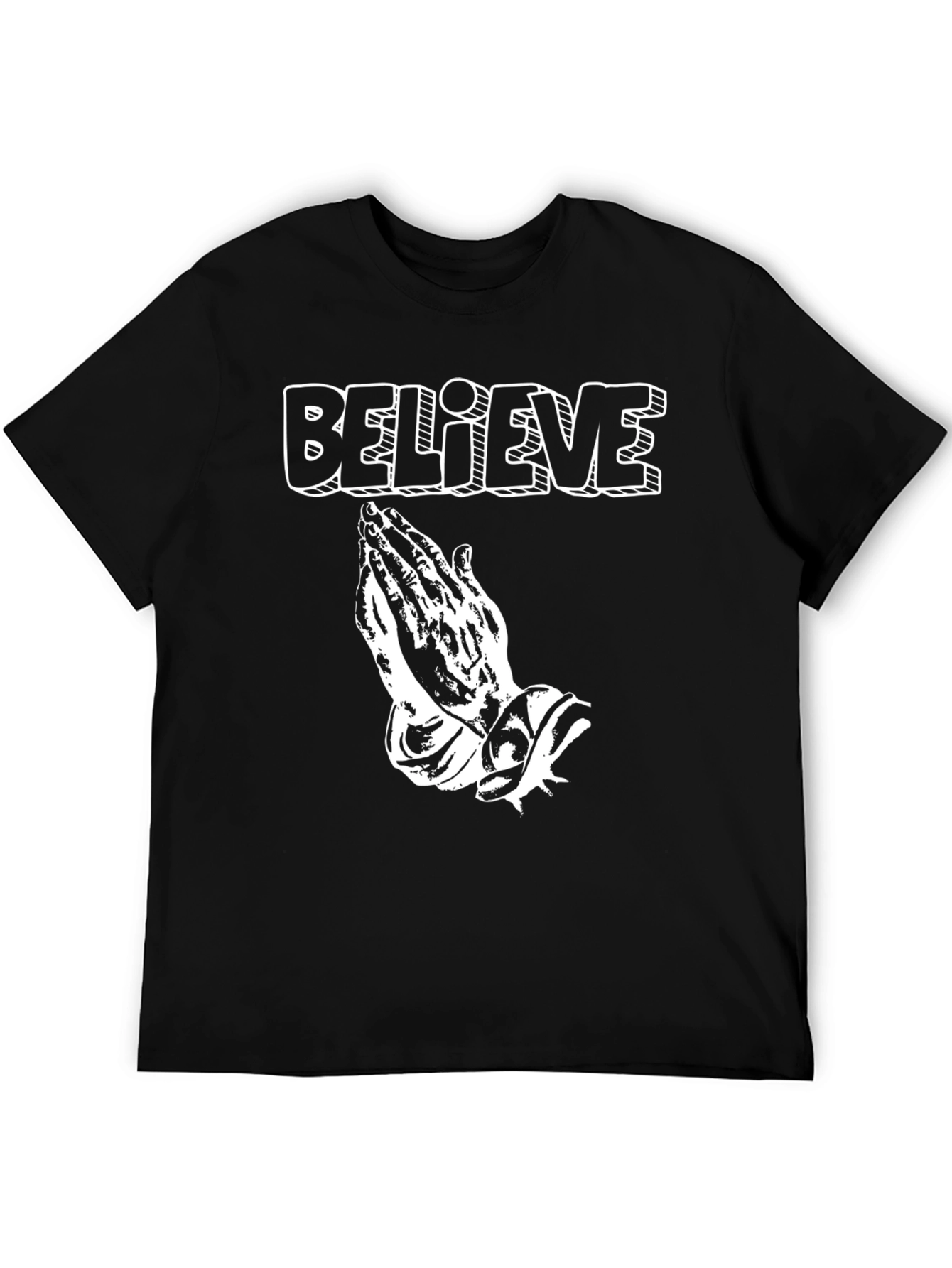 Believe Graphic Tee - Prayer Hands Black T-Shirt