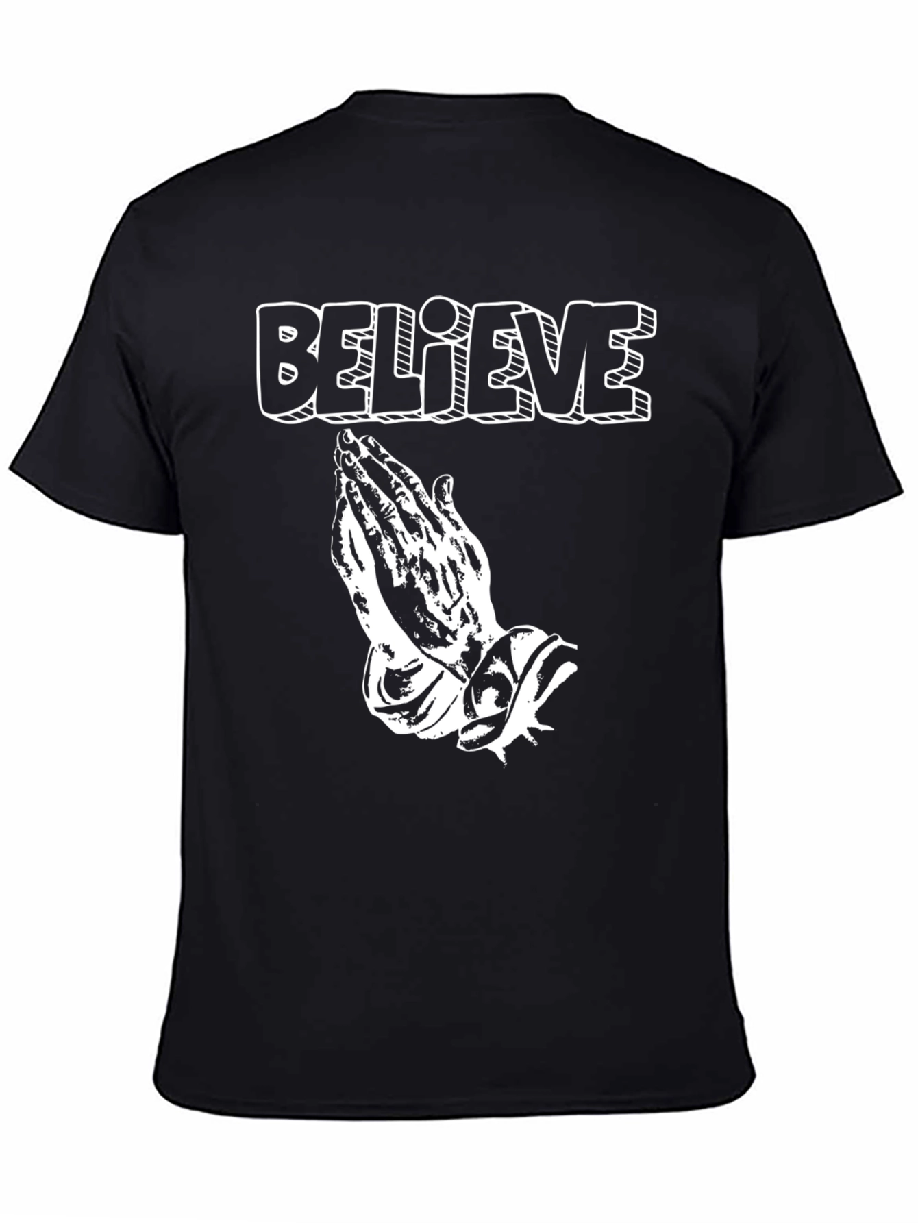 Believe Graphic Tee - Prayer Hands Black T-Shirt