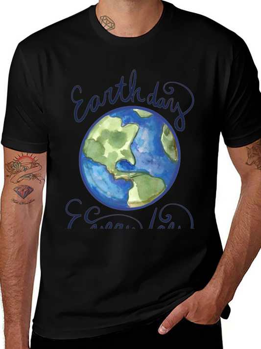 Earth Day T-Shirt - Watercolor Globe Graphic Tee