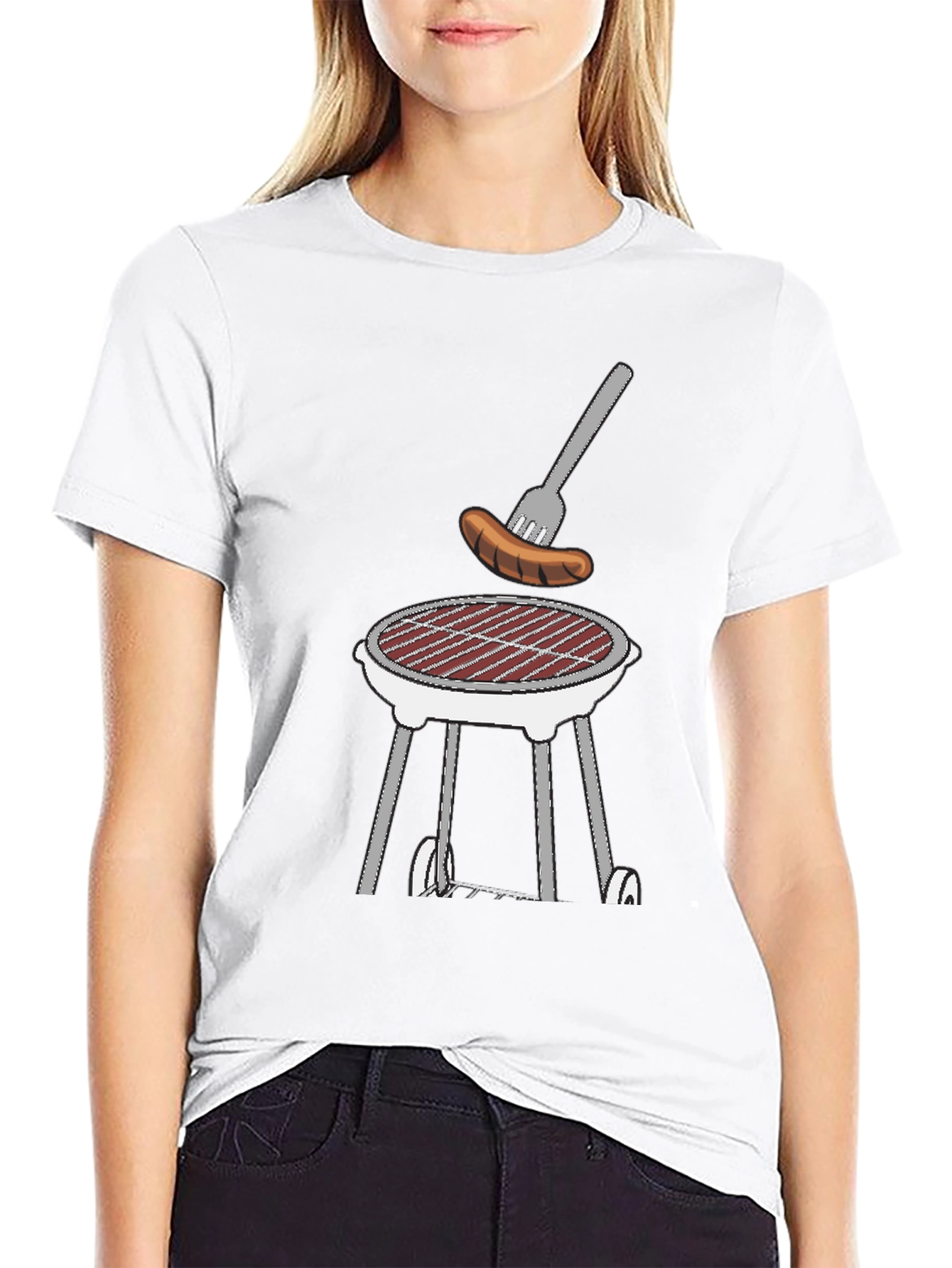 BBQ Grill T-Shirt - Novelty Sausage Graphic Tee
