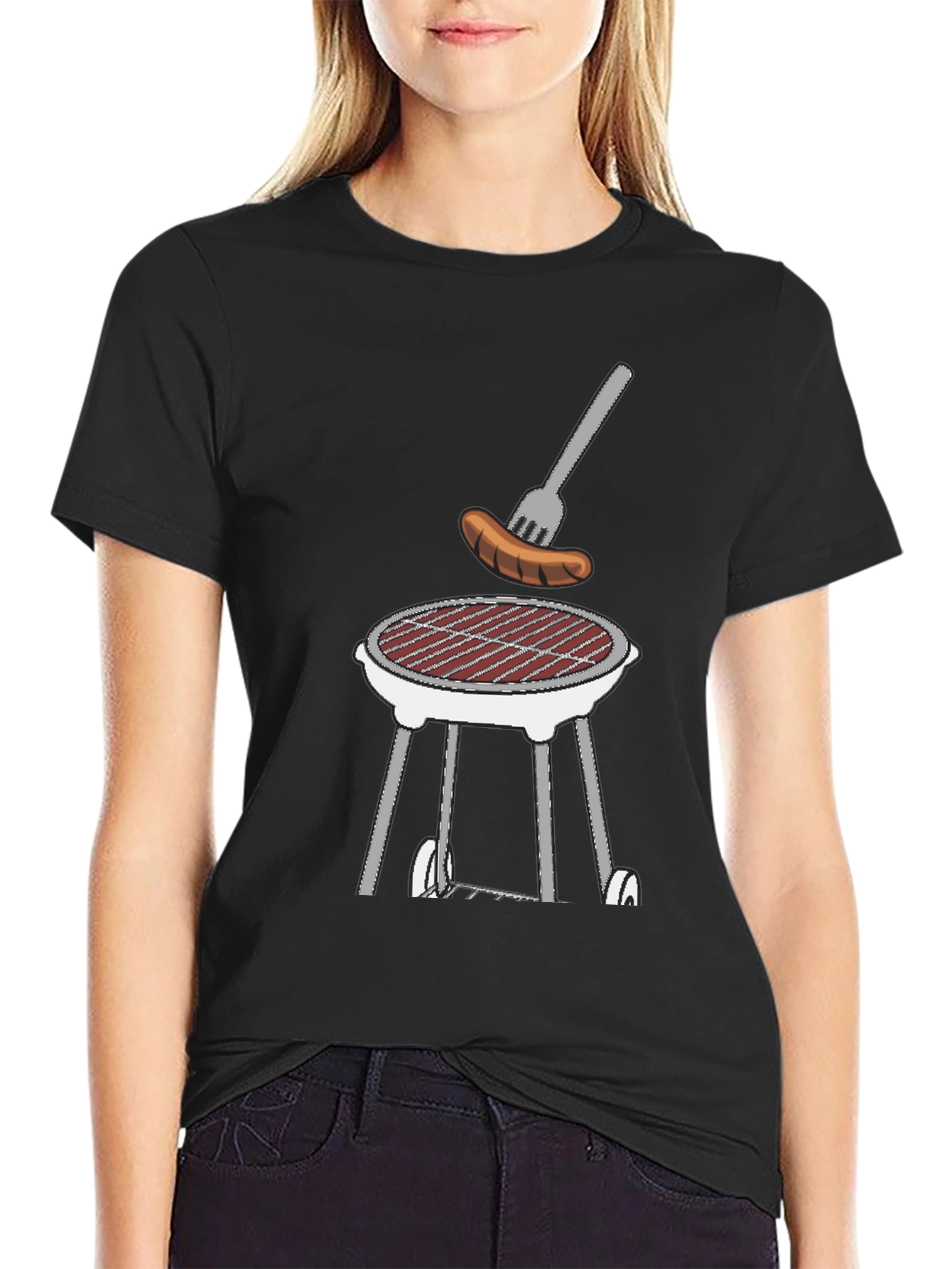 BBQ Grill T-Shirt - Novelty Sausage Graphic Tee