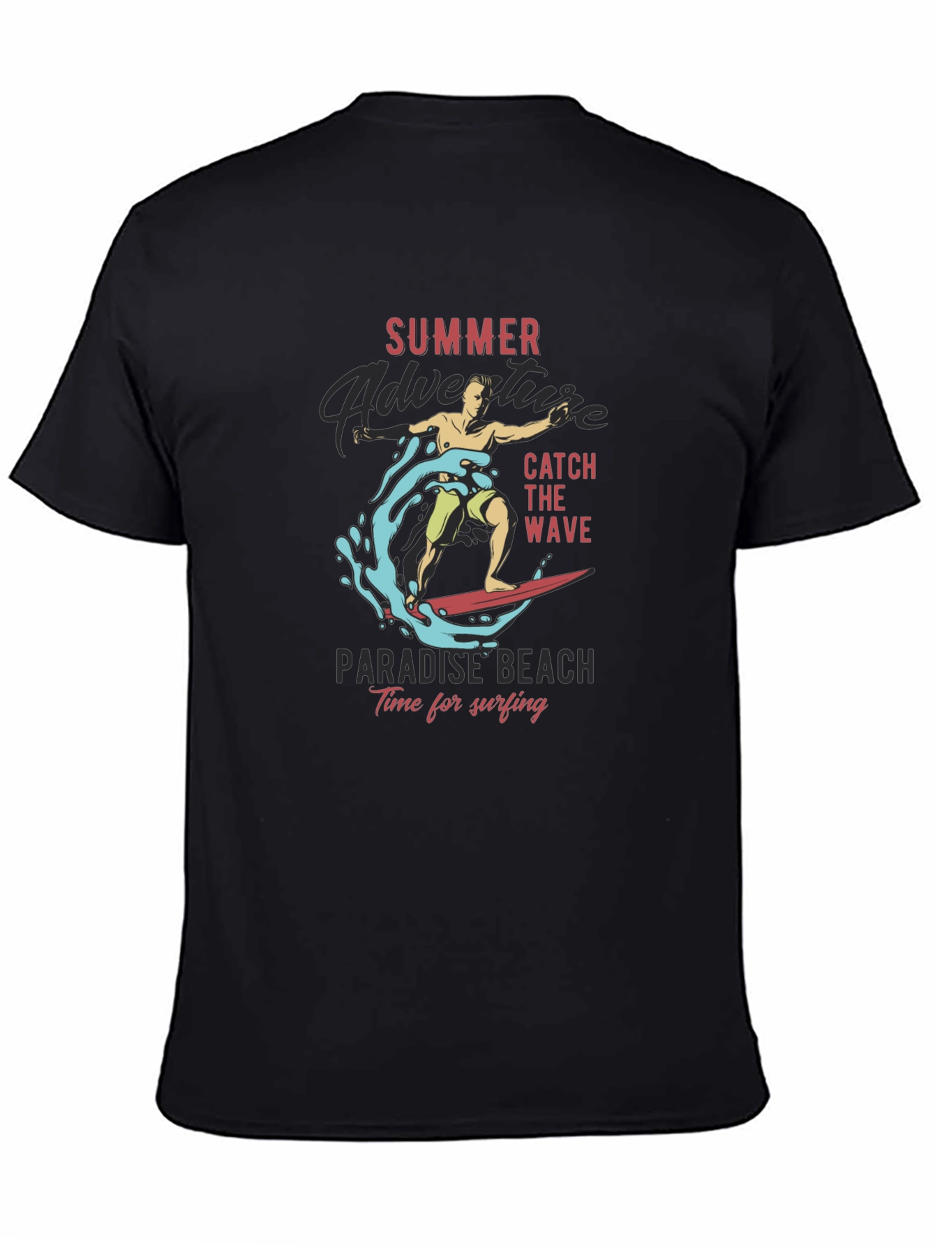 Summer Adventure Surfing Graphic T-Shirt