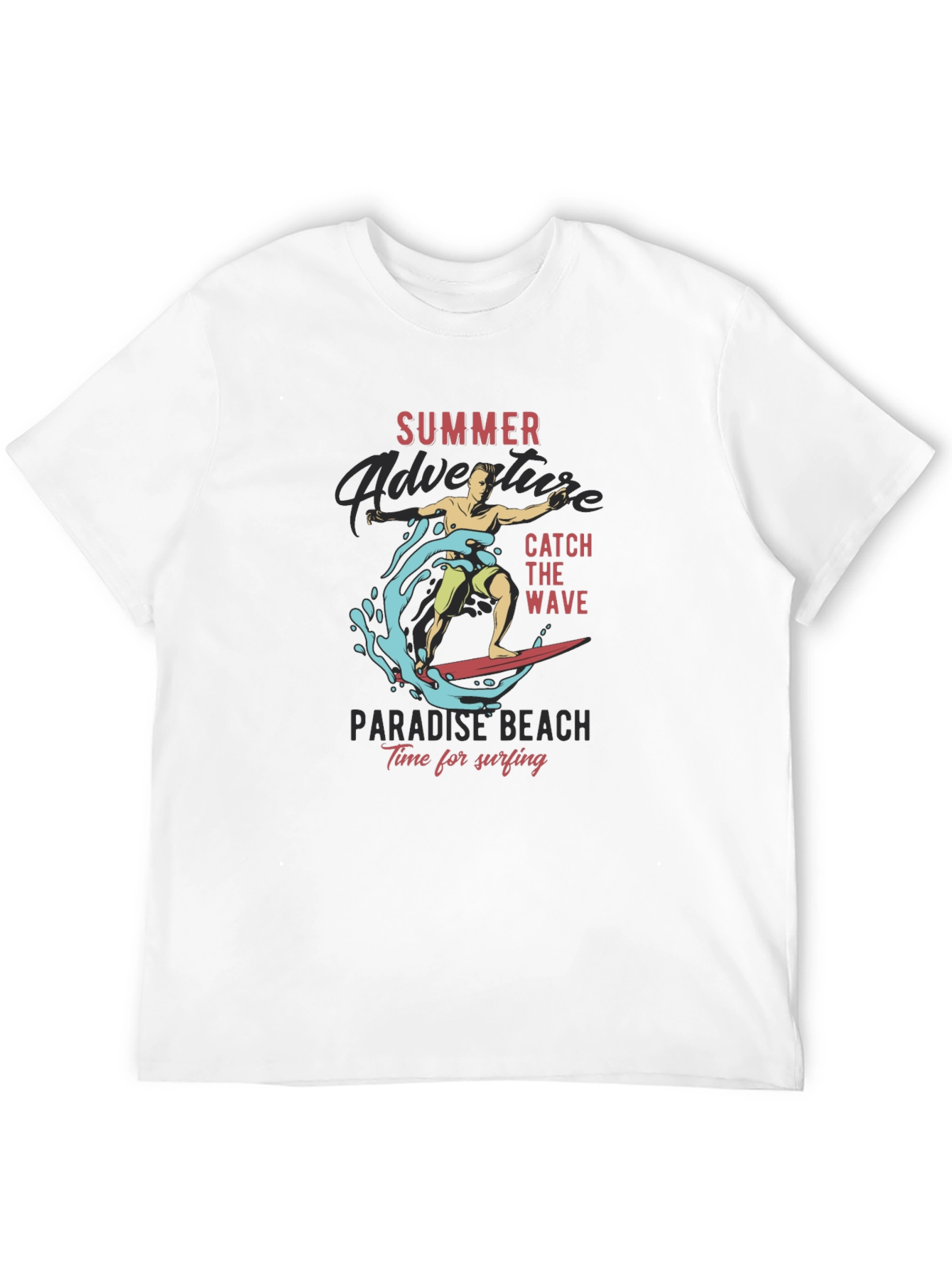 Summer Adventure Surfing Graphic T-Shirt
