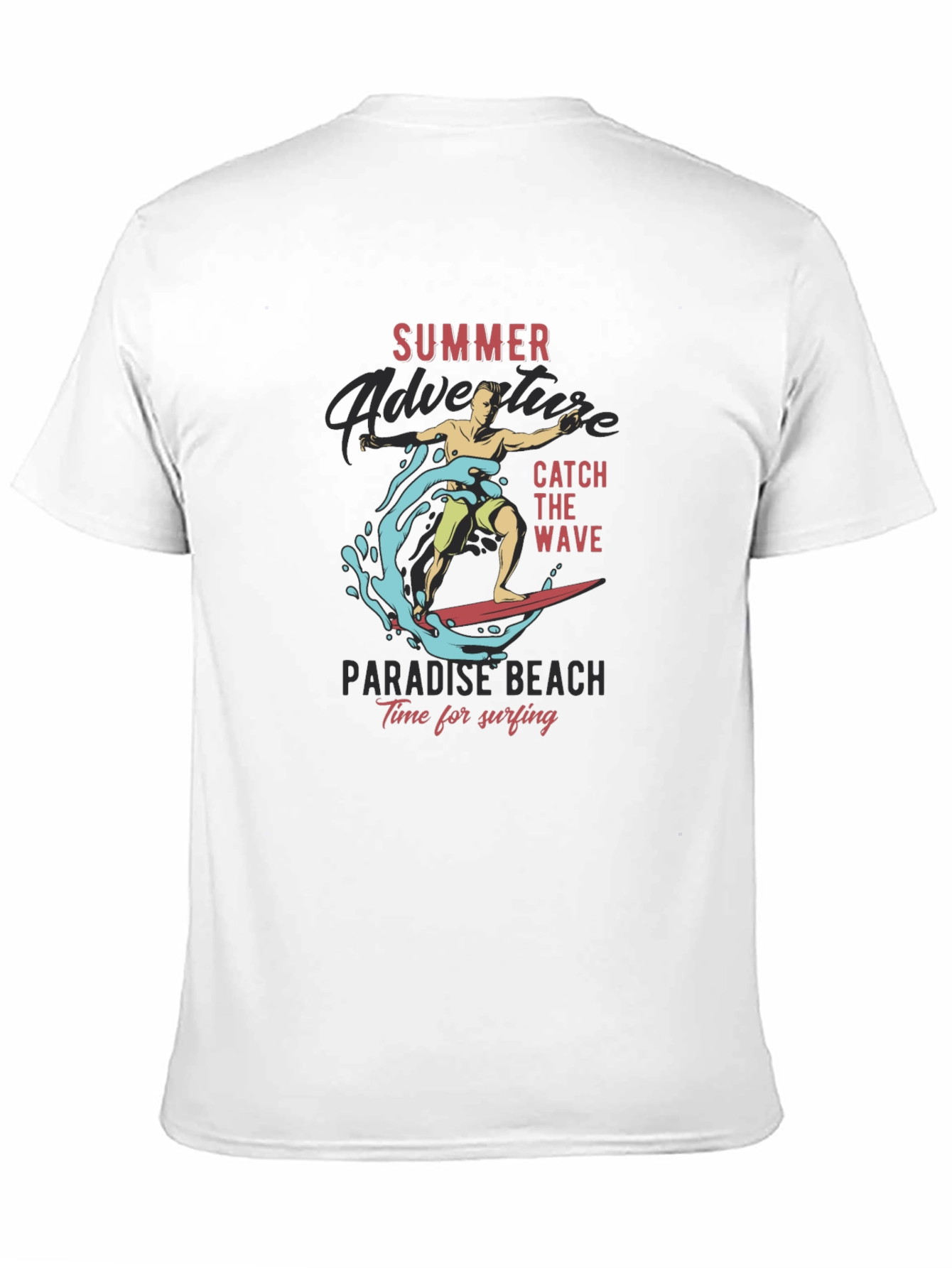 Summer Adventure Surfing Graphic T-Shirt