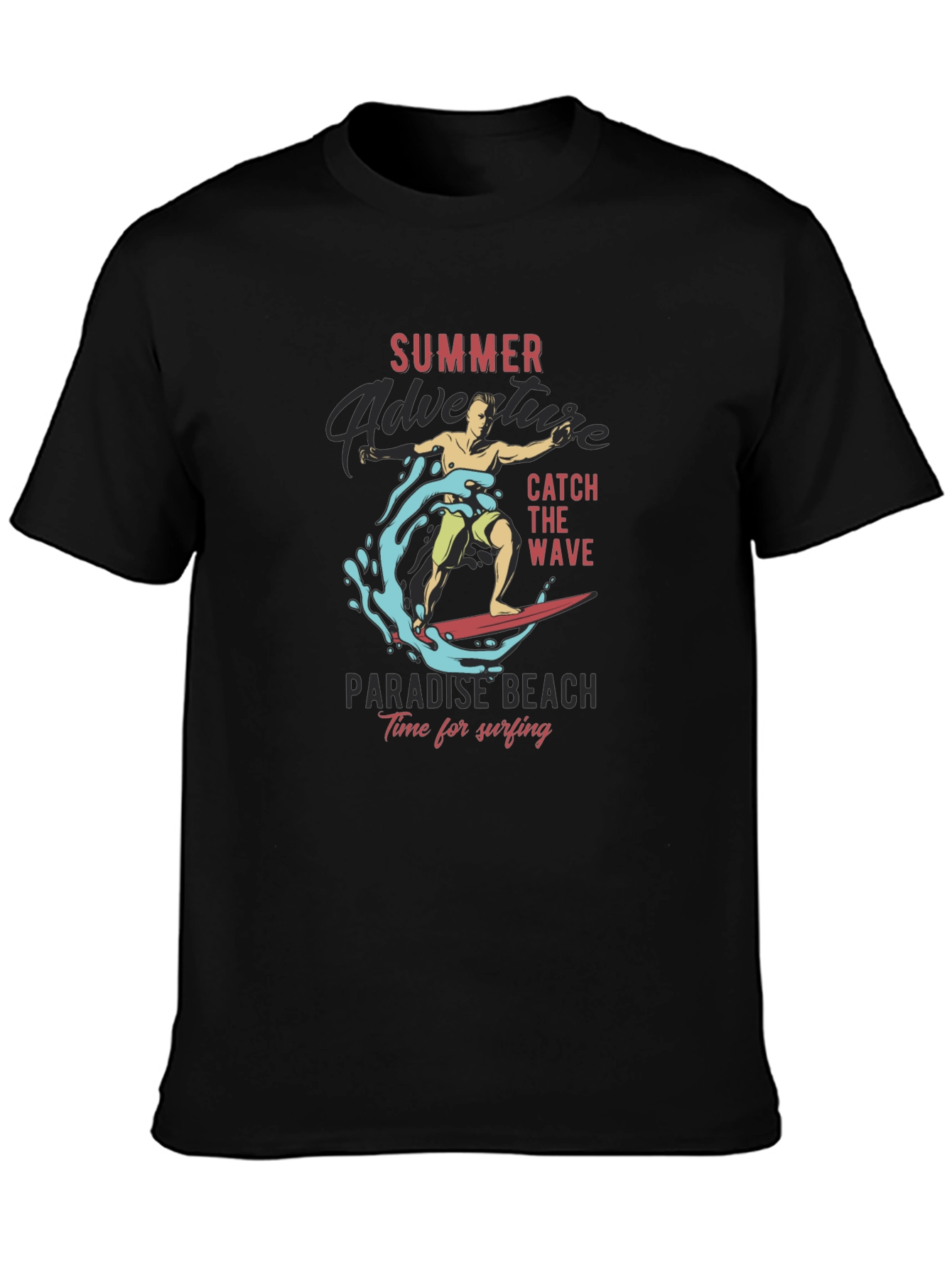 Summer Adventure Surfing Graphic T-Shirt