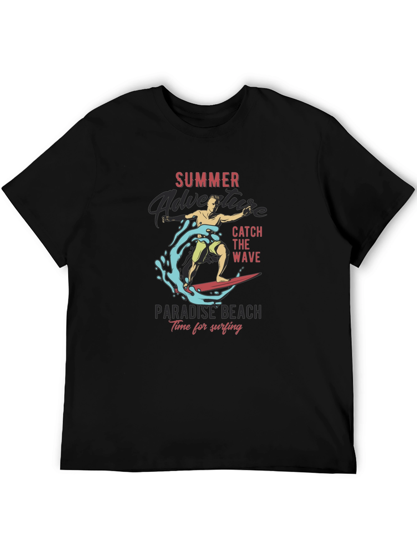 Summer Adventure Surfing Graphic T-Shirt