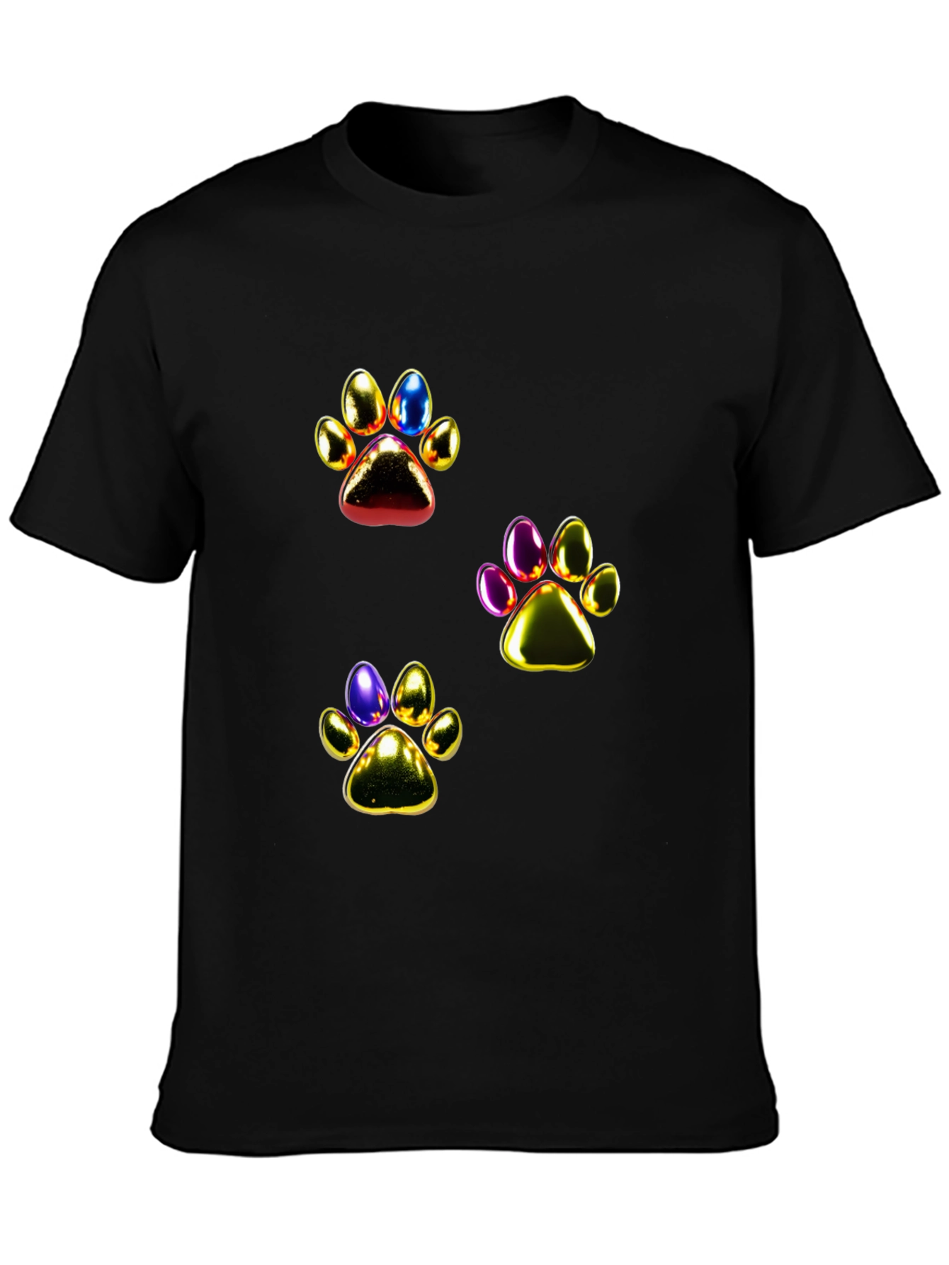 Shiny Paw Print Graphic T-Shirt