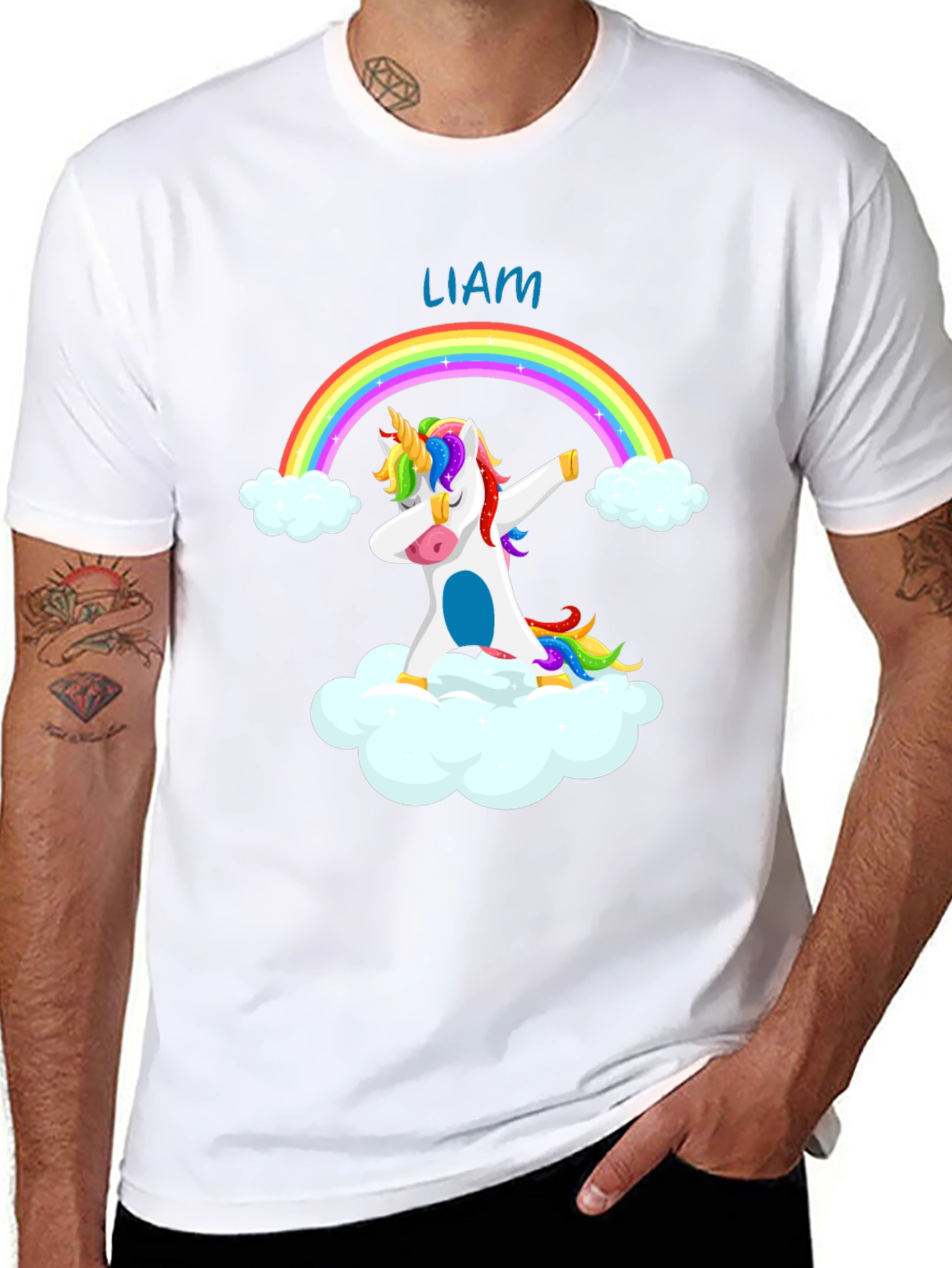 Liams Unicorn Rainbow Dab T-Shirt