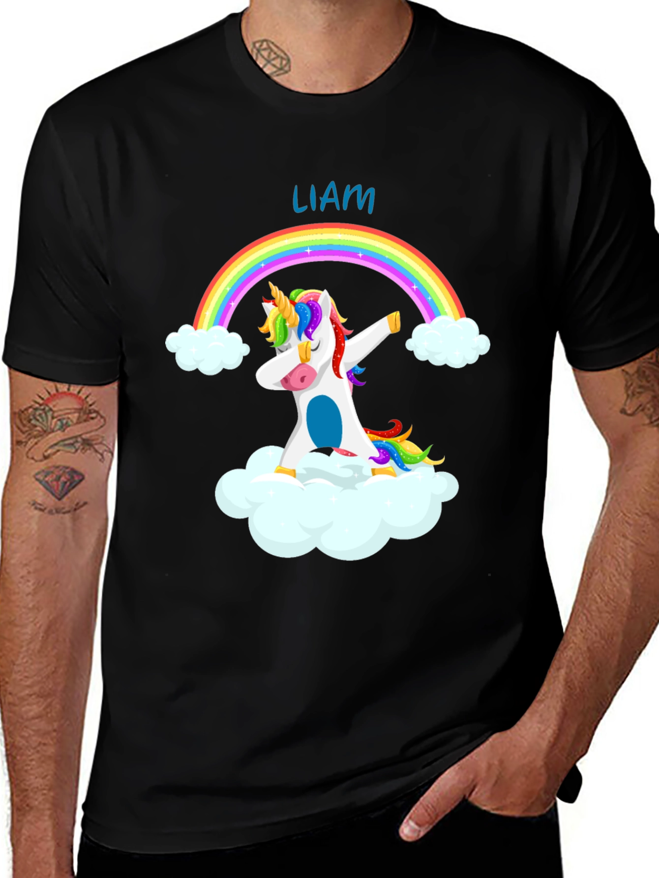 Liams Unicorn Rainbow Dab T-Shirt
