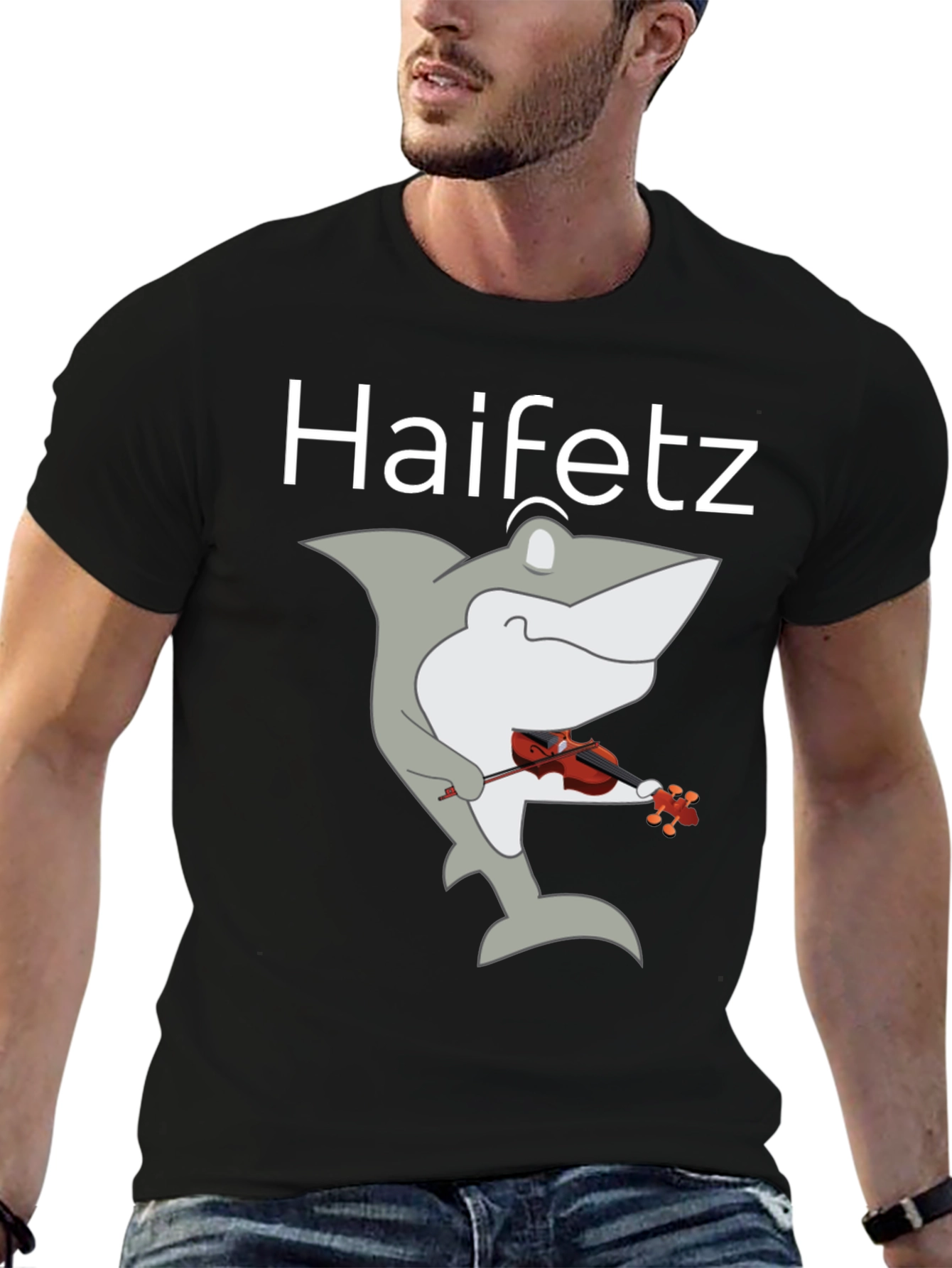 Haifetz Shark Violin T-Shirt - Unique Music Humor