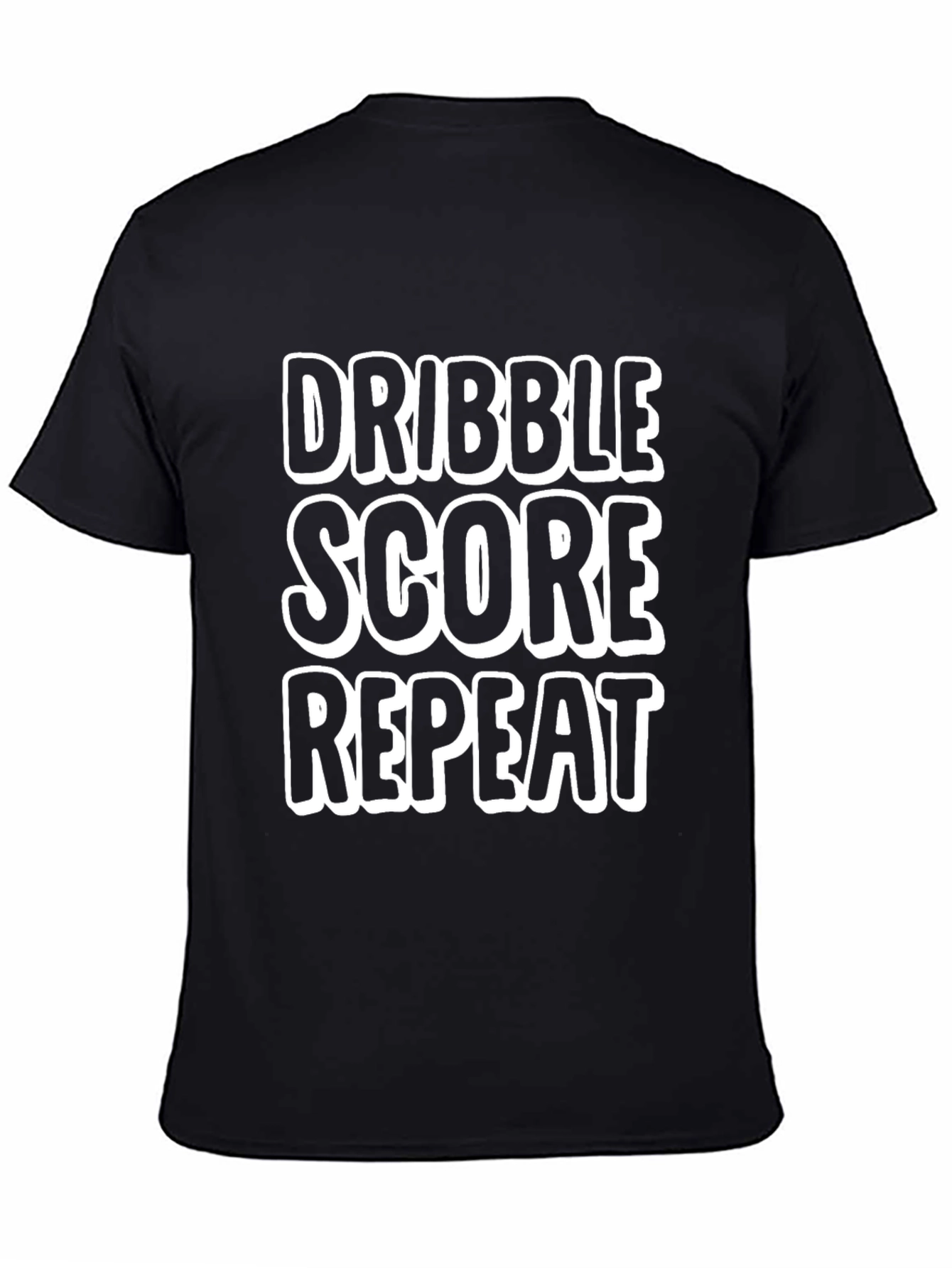Dribble Score Repeat Mens Black T-Shirt