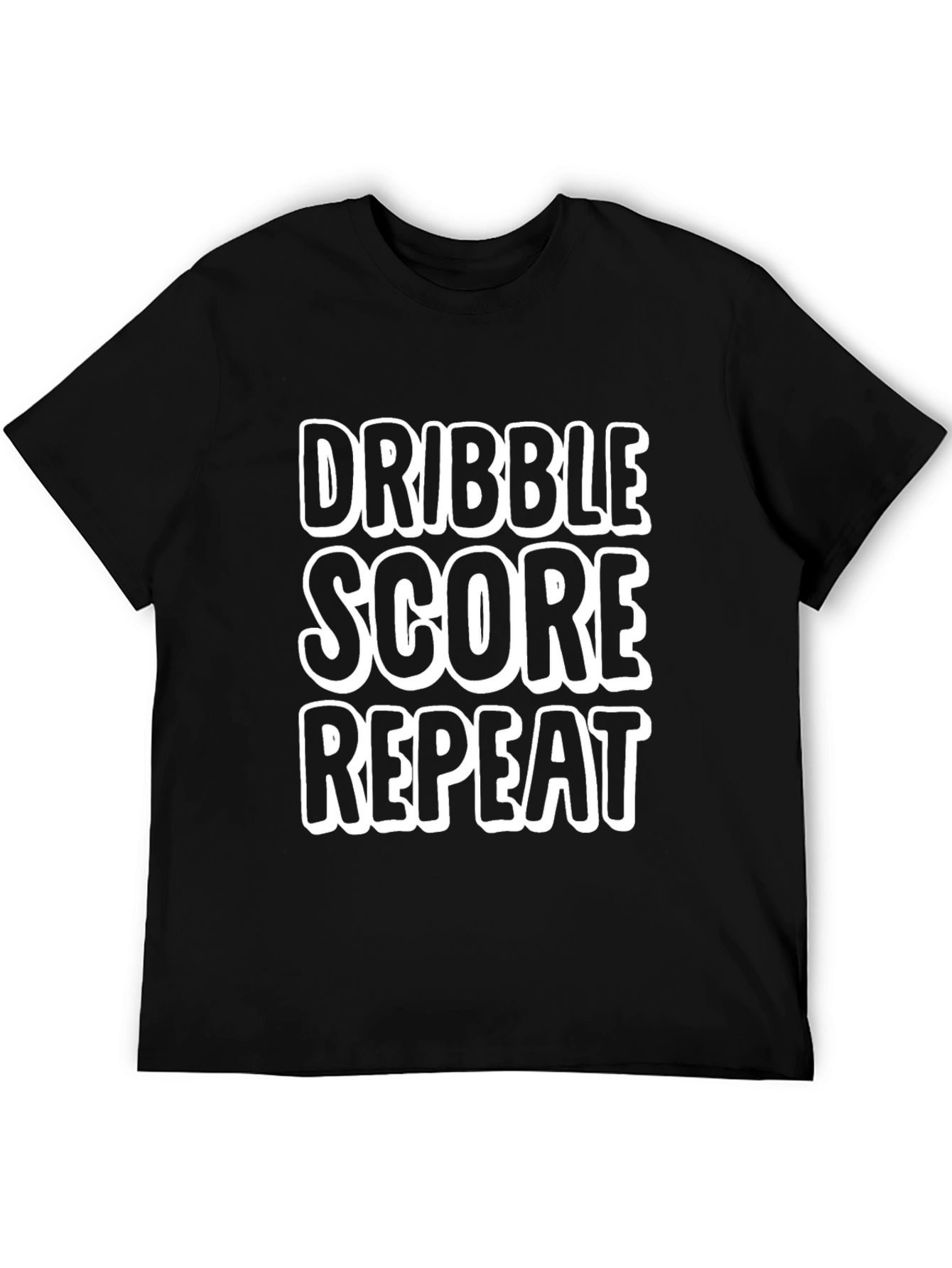 Dribble Score Repeat Mens Black T-Shirt