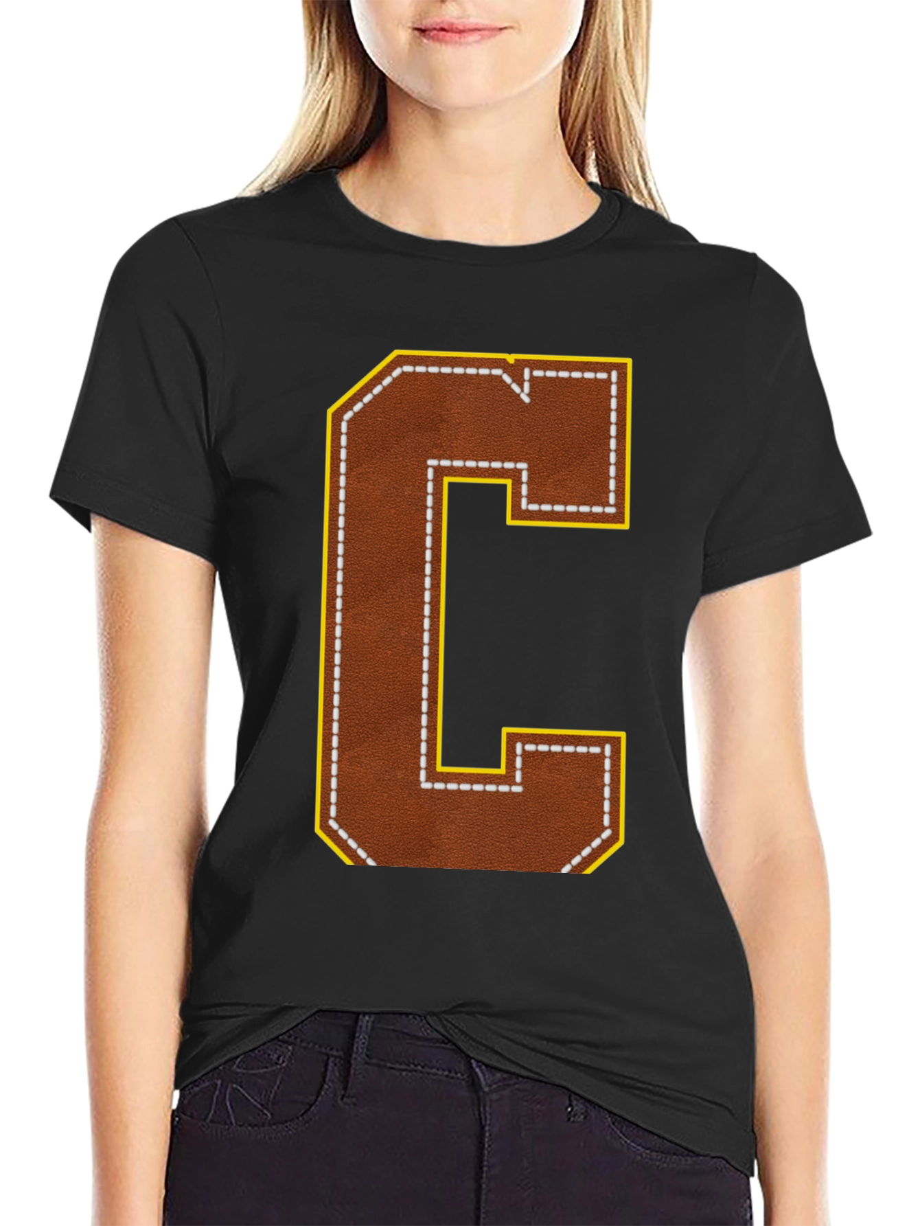 Letter C Football Style Graphic Tee