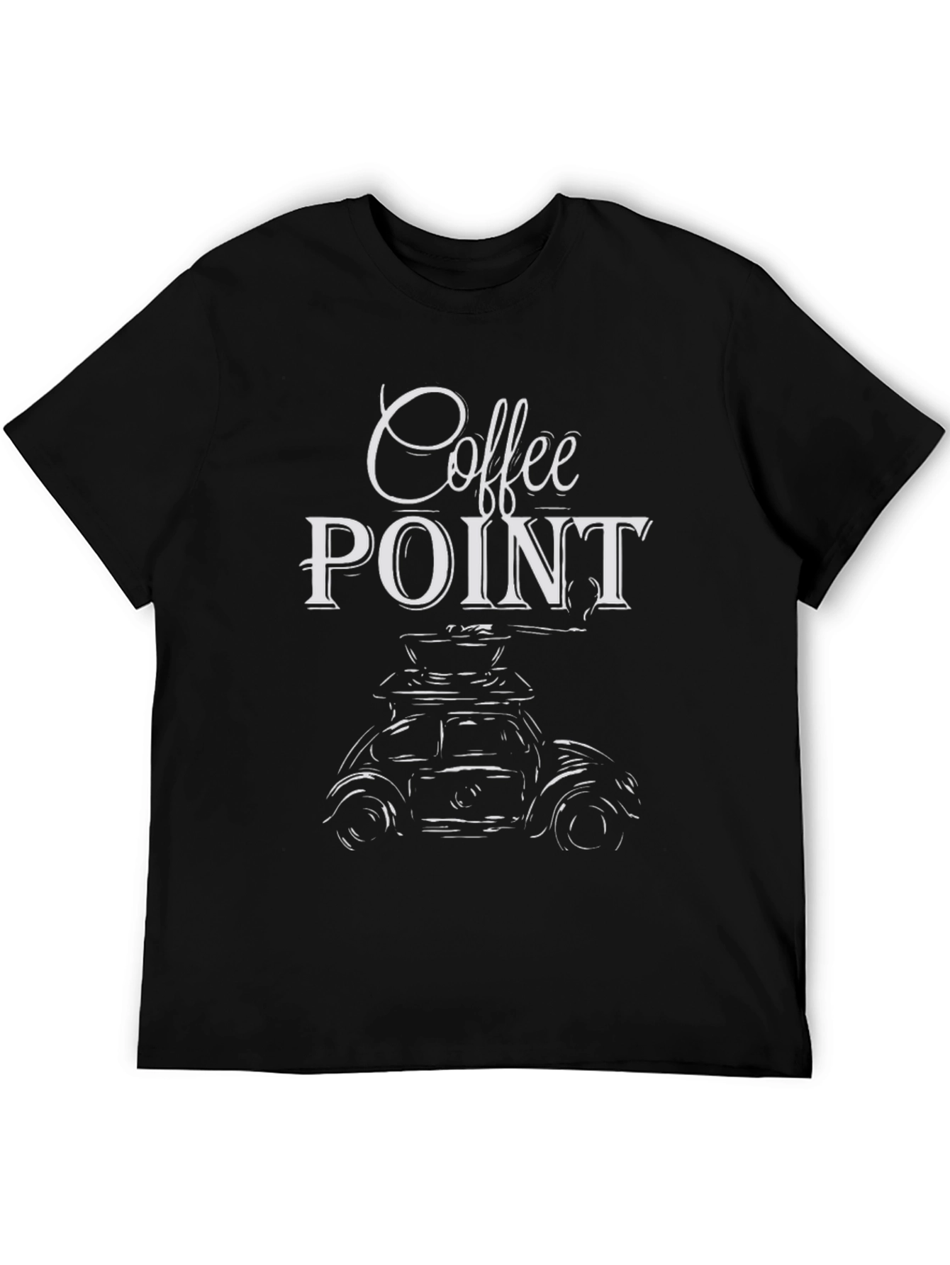 Coffee Point Graphic Tee - Black Cotton T-Shirt