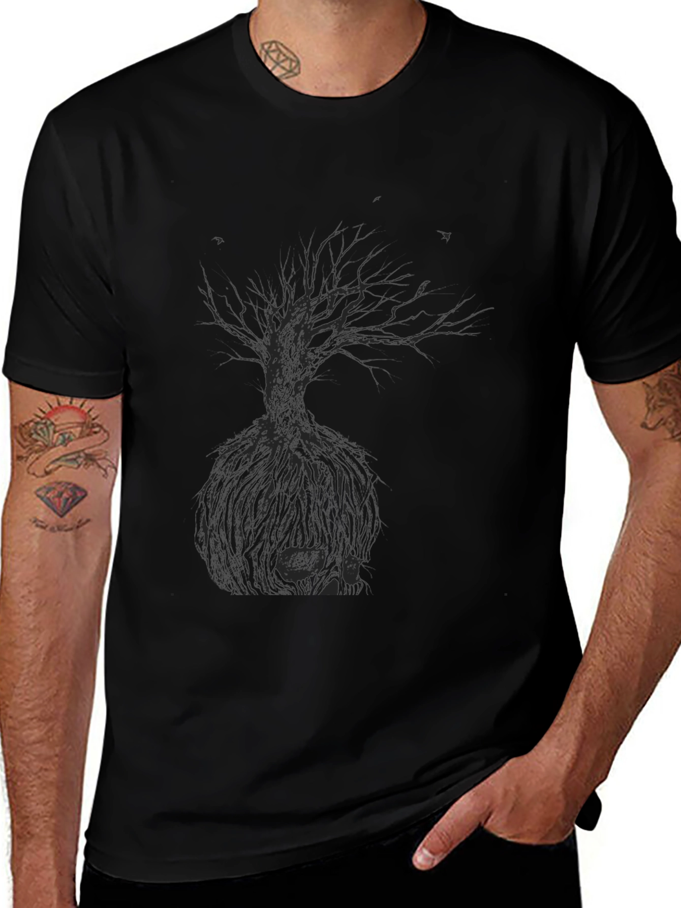 Black Tree Graphic Tee - Mens Casual Fit
