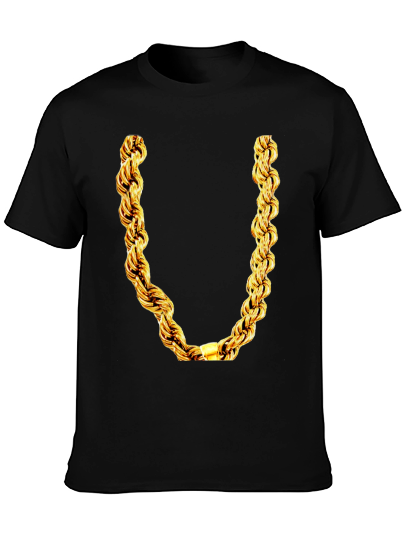 Gold Chain Graphic T-Shirt - Mens Black Tee