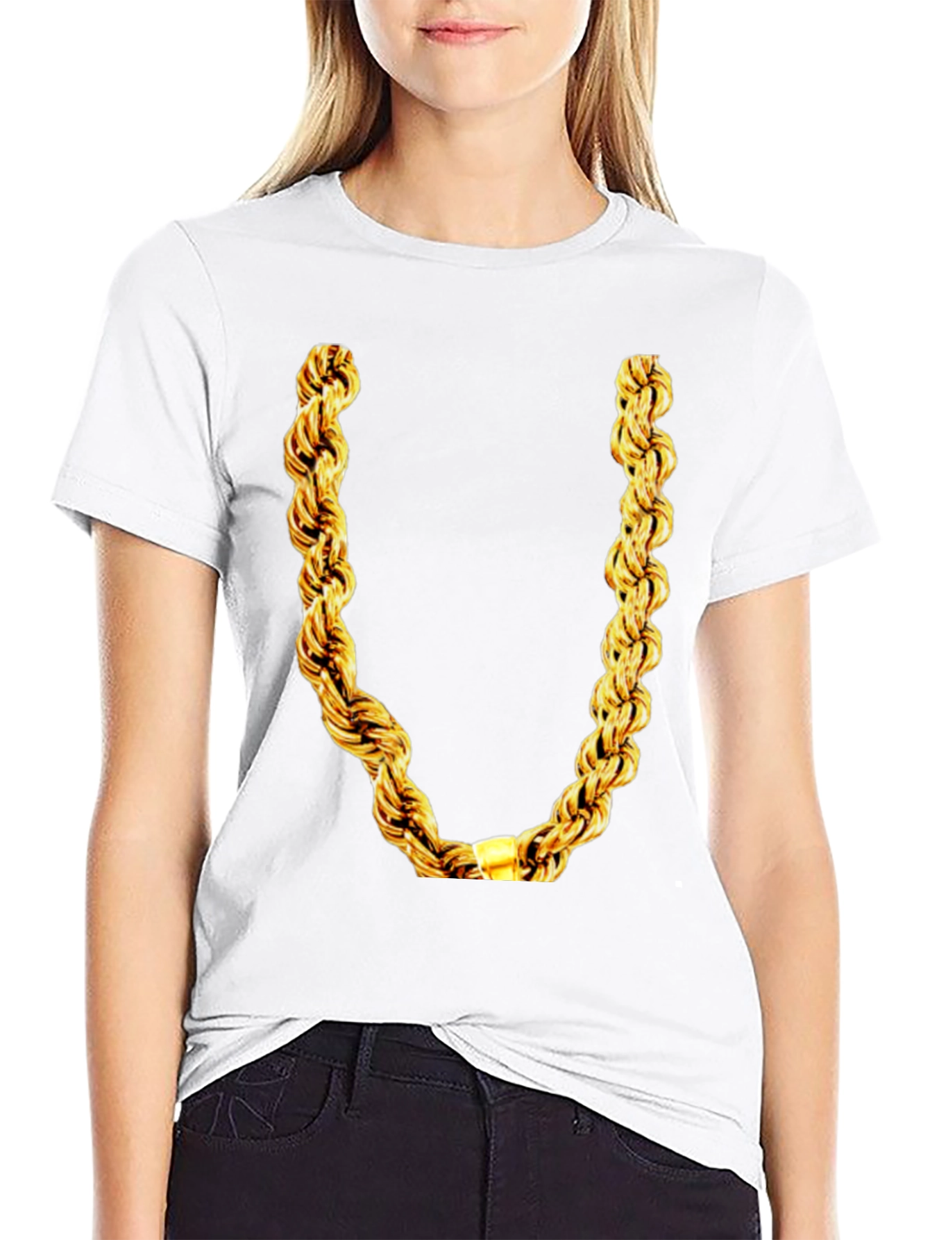 Gold Chain Graphic T-Shirt - Mens Black Tee