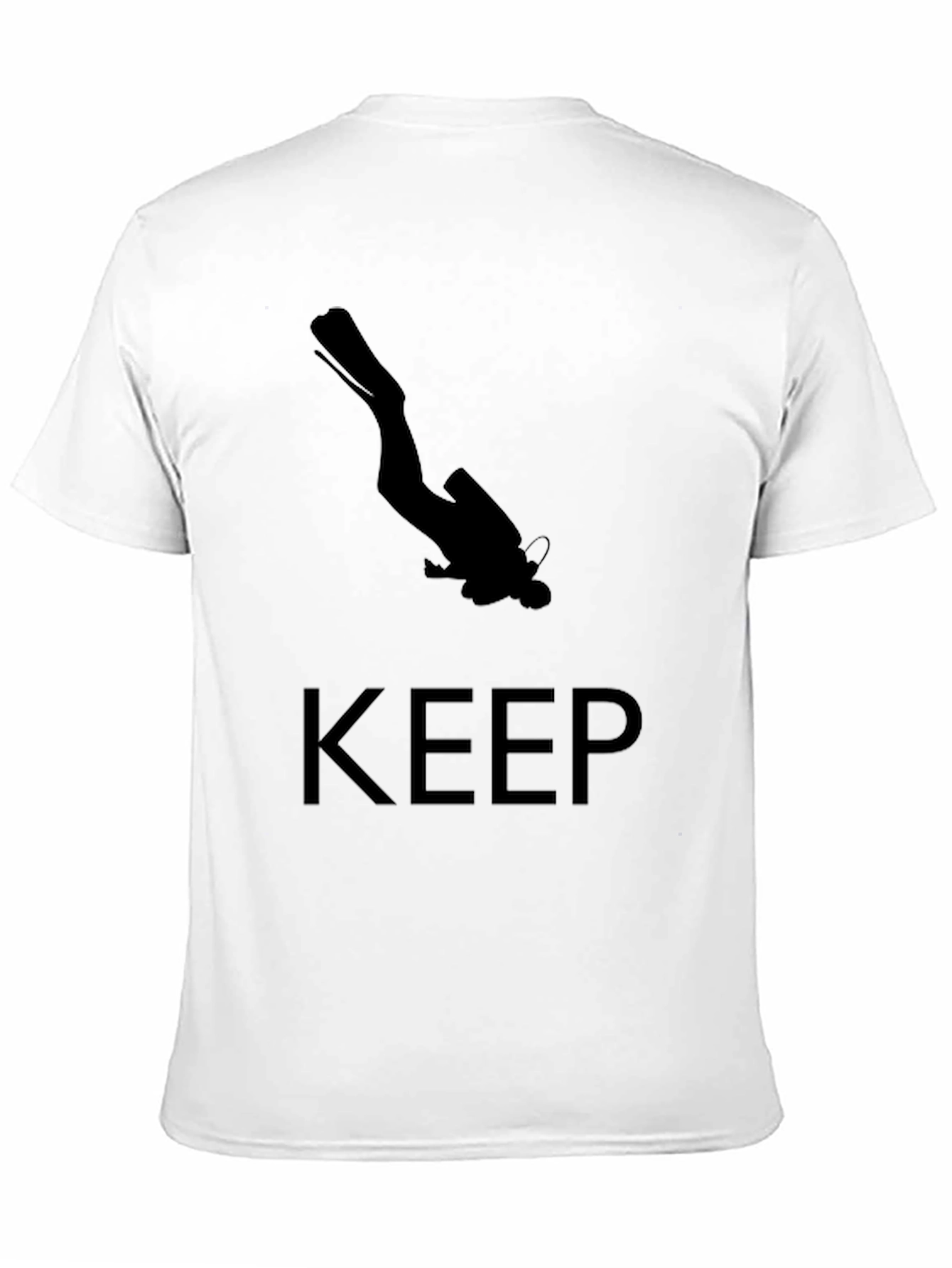 Keep Diving T-Shirt - Black Scuba Diver Design