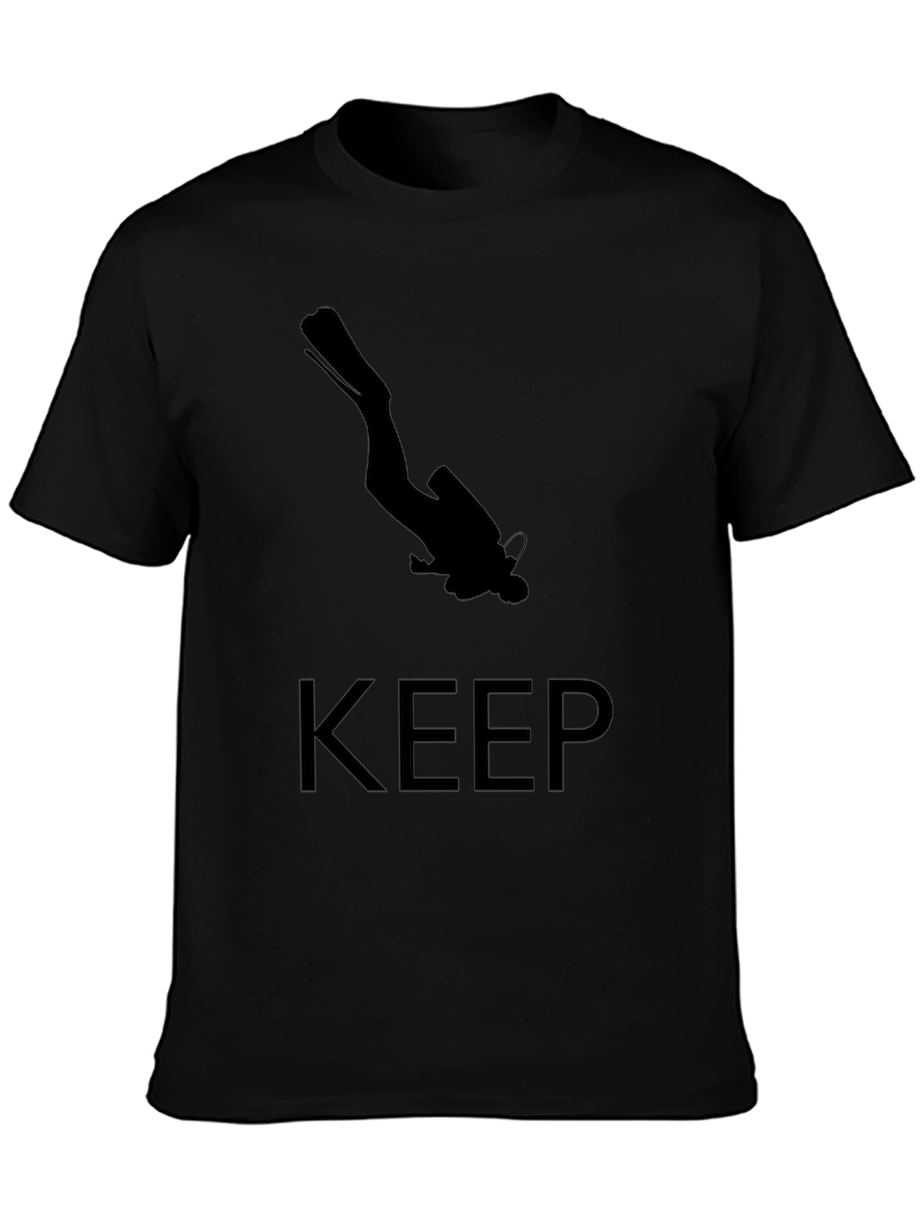Keep Diving T-Shirt - Black Scuba Diver Design