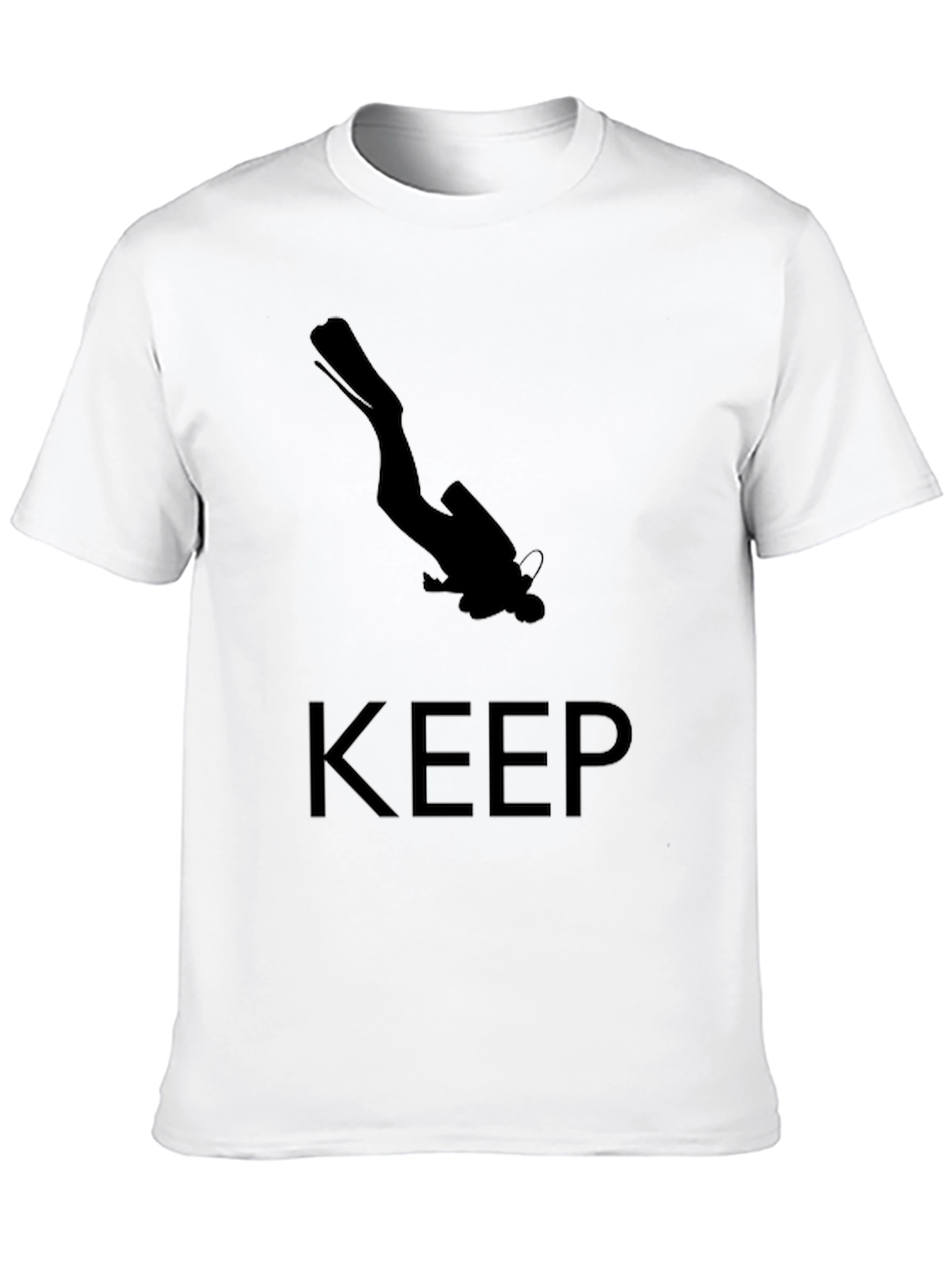 Keep Diving T-Shirt - Black Scuba Diver Design